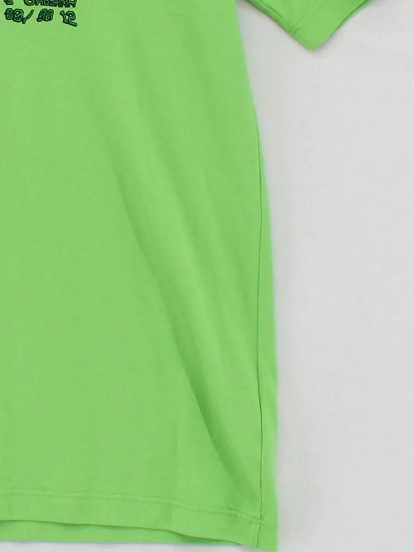 Dolce & Gabbana Men's T-Shirt M Green Graphic 100% Cotton Basic - Image 4