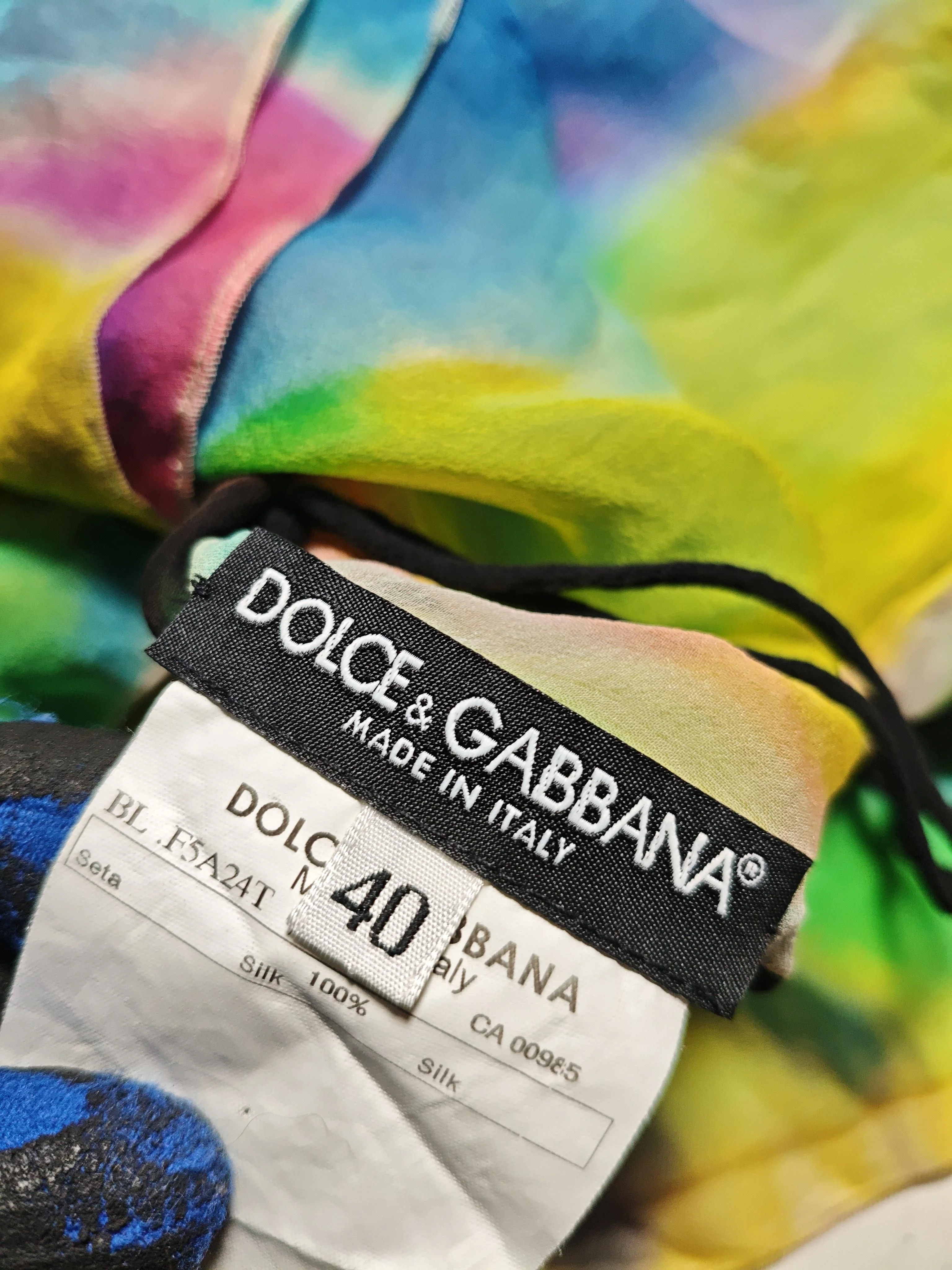 Dolce & Gabbana Women's Top S Multi 100% Silk Sleeveless Round Neck Basic - Image 5