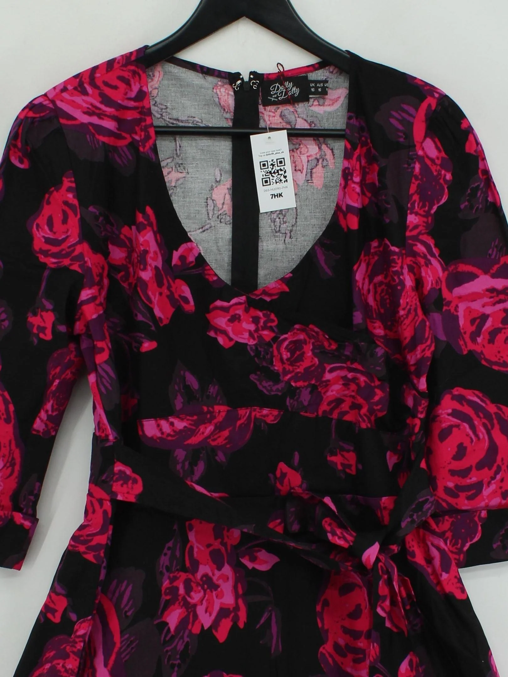 Dolly and Dotty Wrap Mini Dress UK16 in Black - Image 3