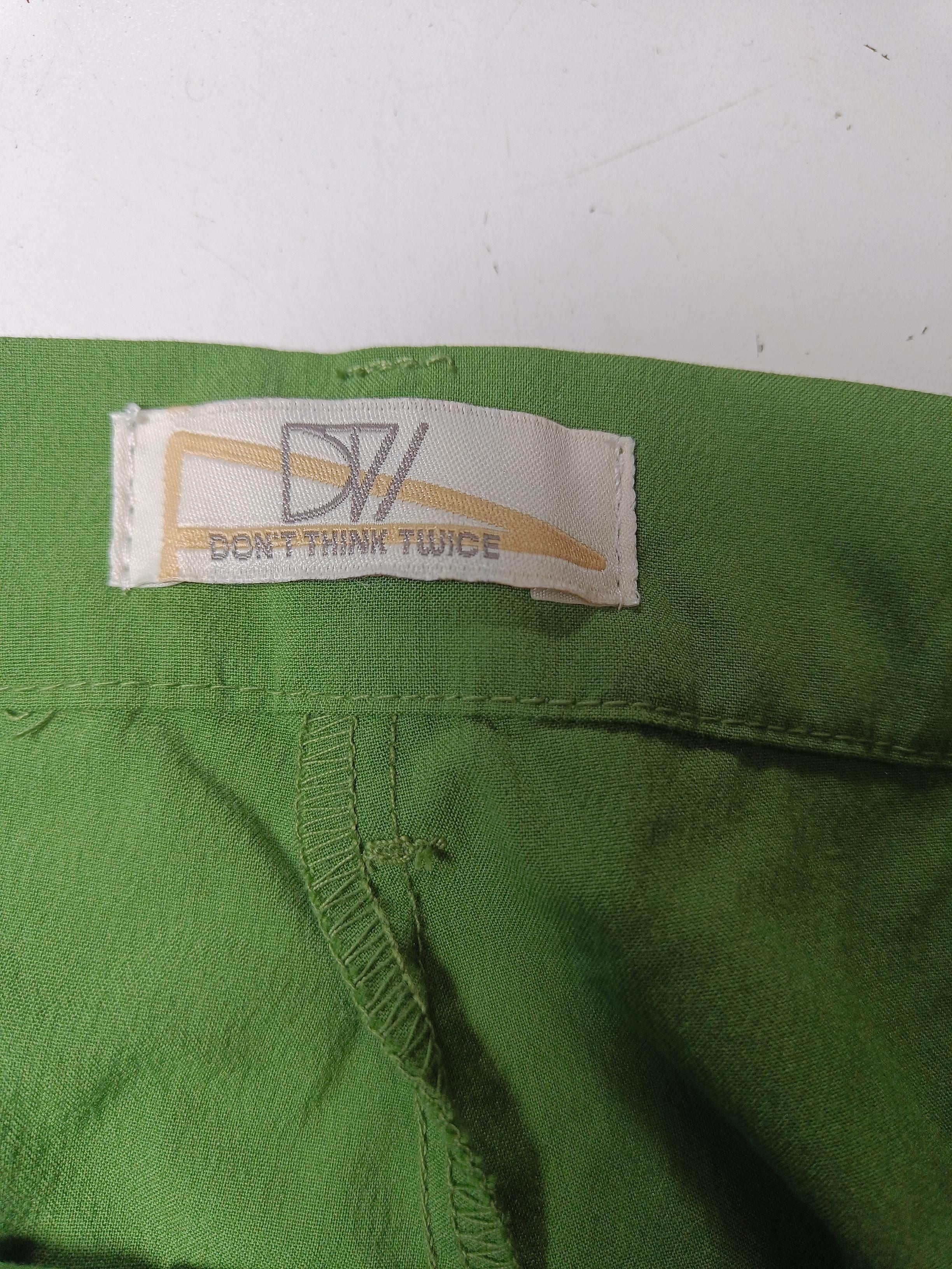 Don''t Think Twice Women's Trousers M Green 100% Other Wide-Leg Cargo - Image 6