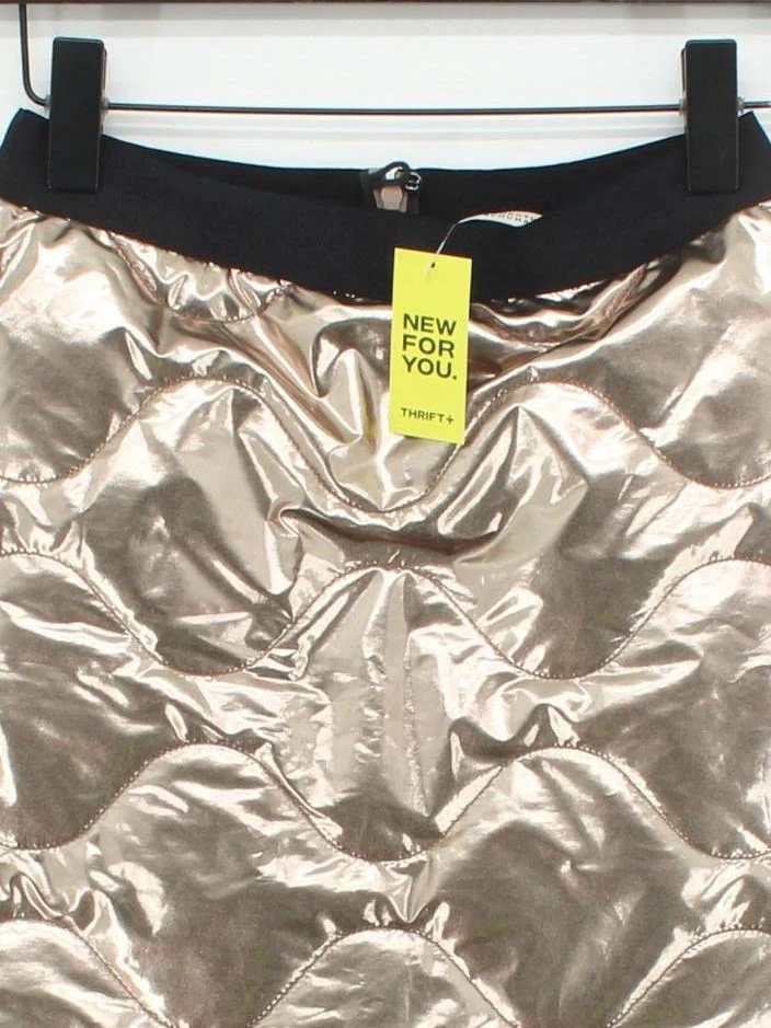 Dorothee Schumacher Women's Mini Skirt UK 6 Gold 100% Polyester Short Mini - Image 3