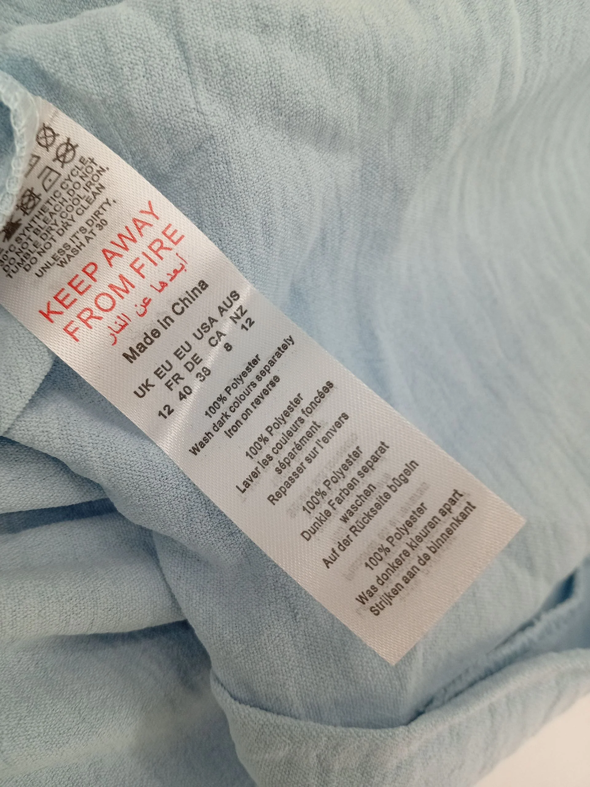 Dorothy Perkins Women's Top UK 12 Blue 100% Polyester Basic - Image 7