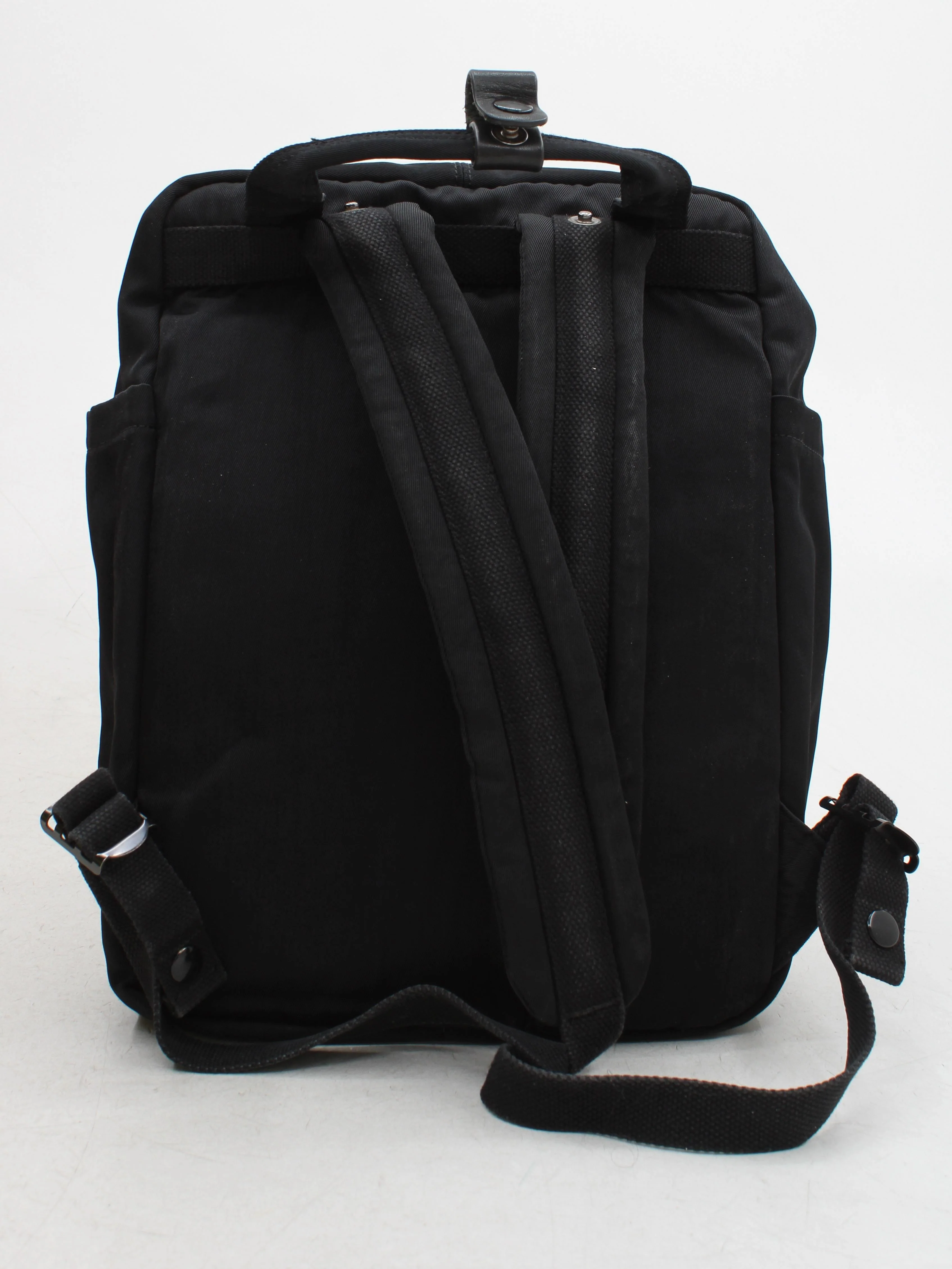 Doughnut Outdoor Adventure Men's Bag Black Nylon with Leather Backpack - Image 2