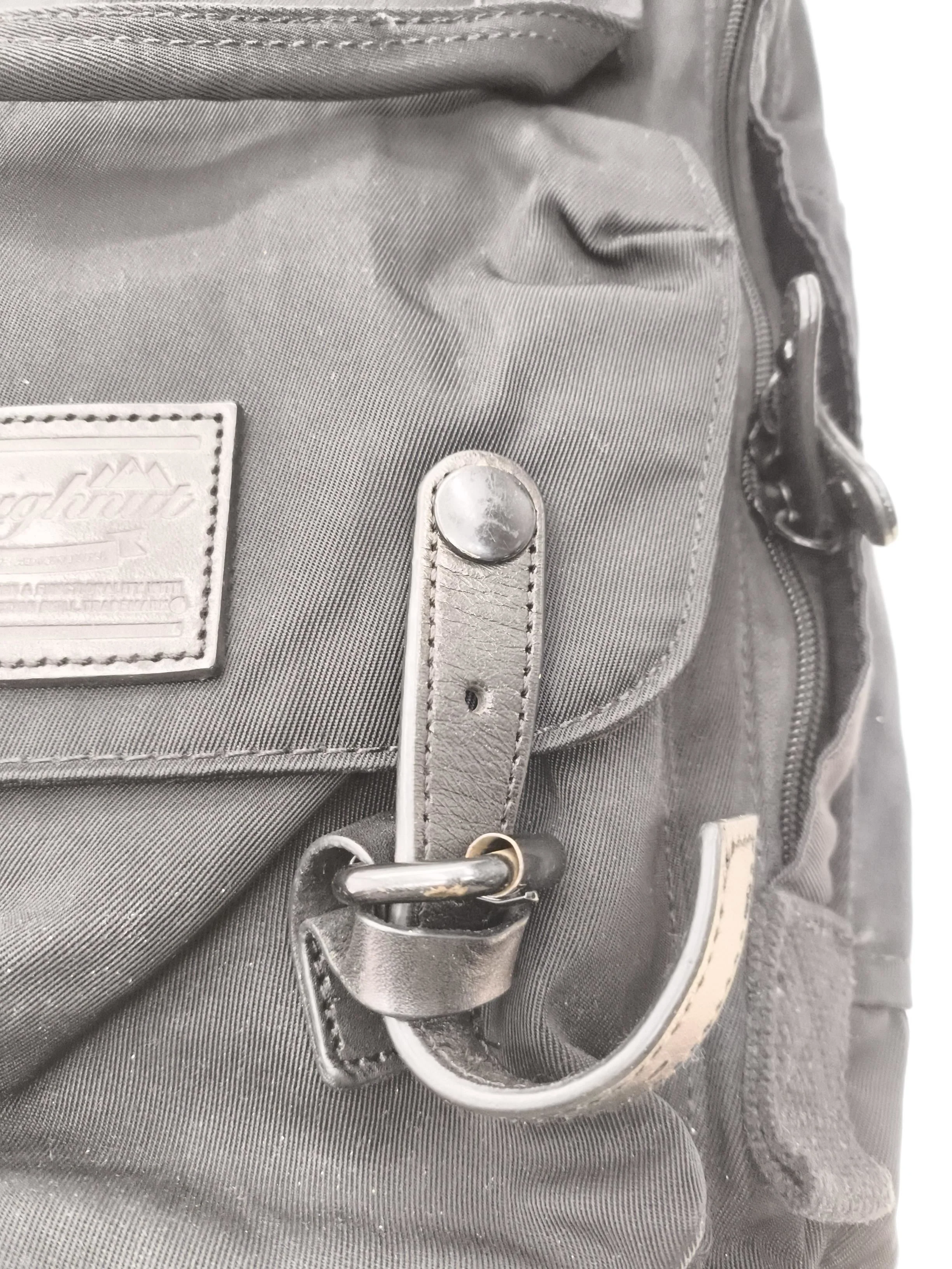 Doughnut Outdoor Adventure Men's Bag Black Nylon with Leather Backpack - Image 3