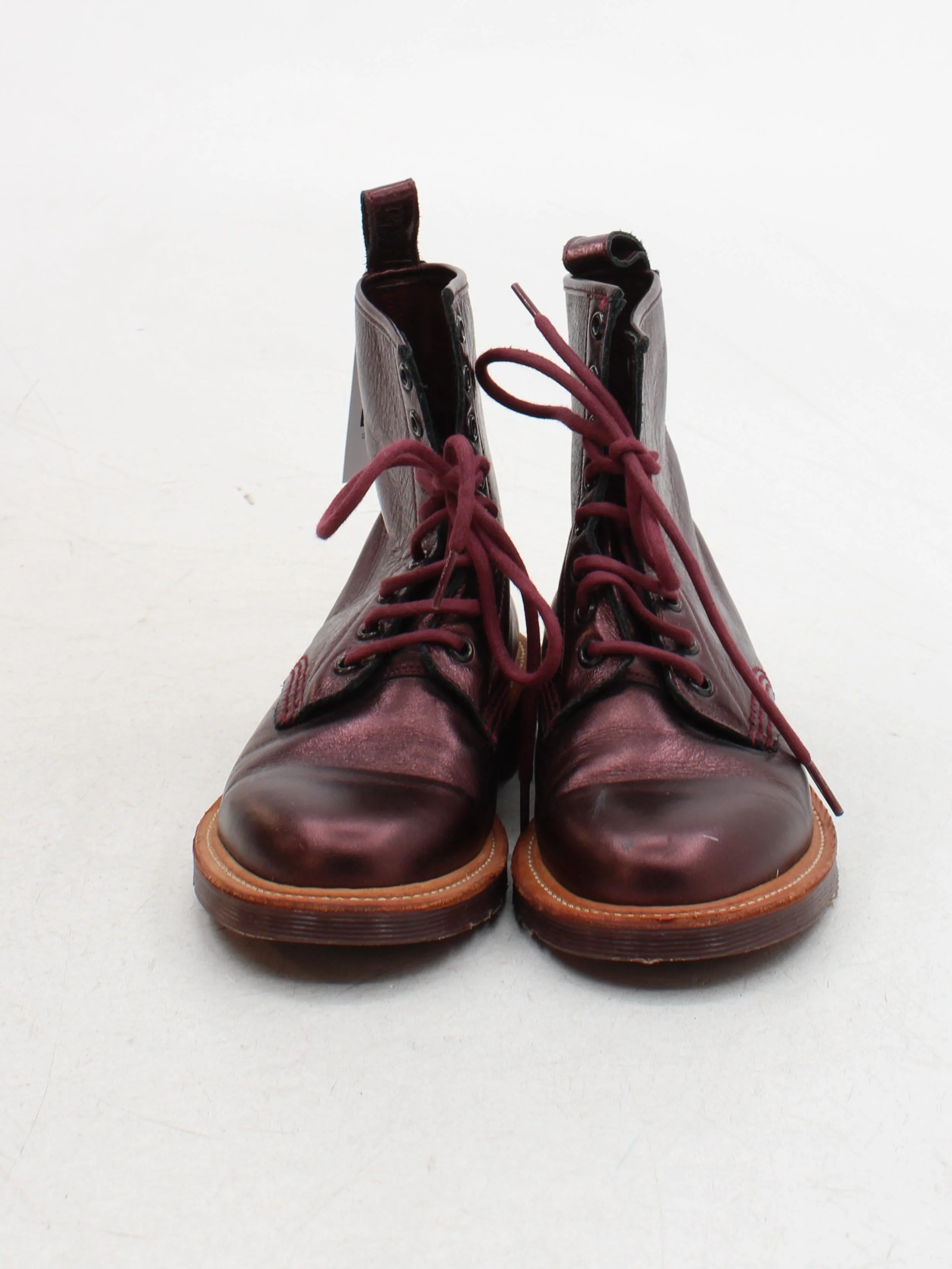 Dr. Martens Men's Boots UK 5 Purple 100% Leather Combat - Image 2
