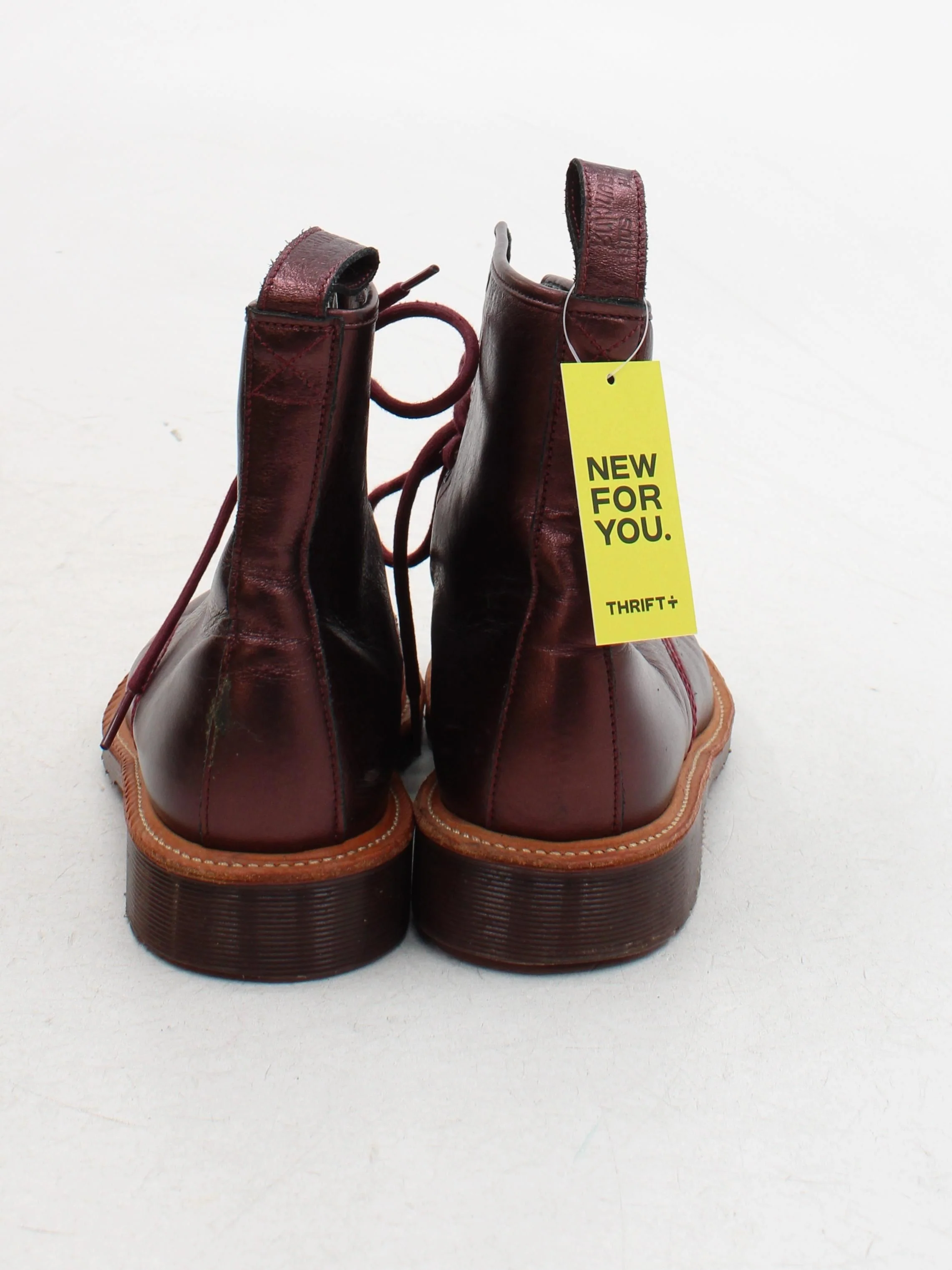 Dr. Martens Men's Boots UK 5 Purple 100% Leather Combat - Image 3