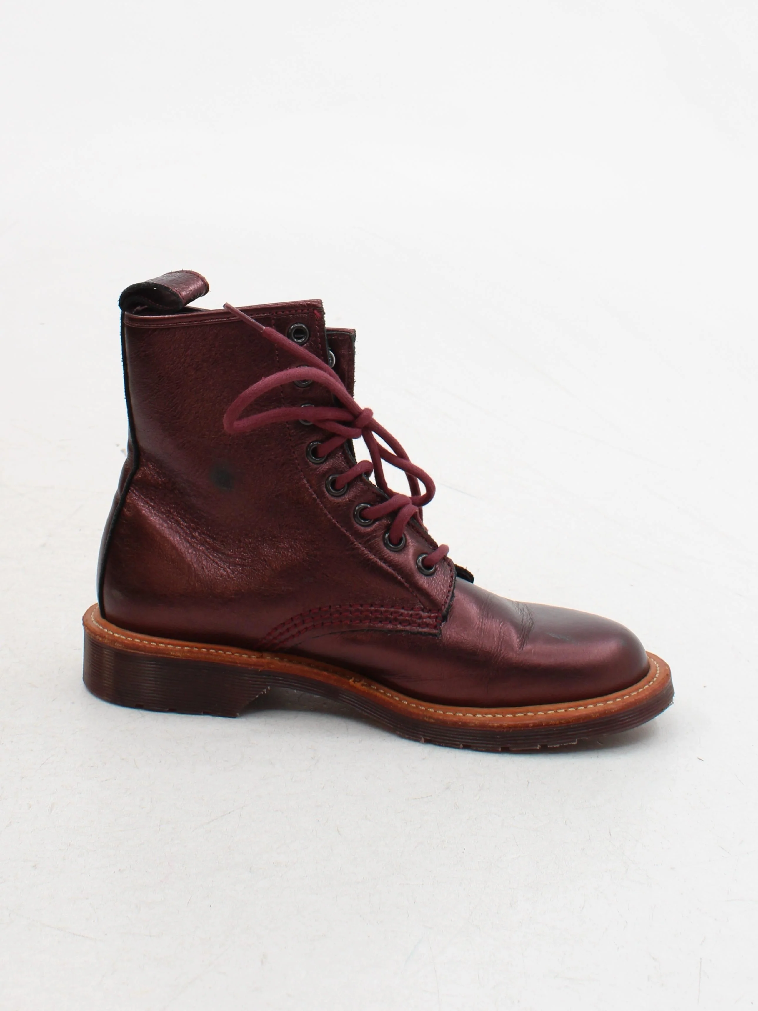 Dr. Martens Men's Boots UK 5 Purple 100% Leather Combat - Image 5
