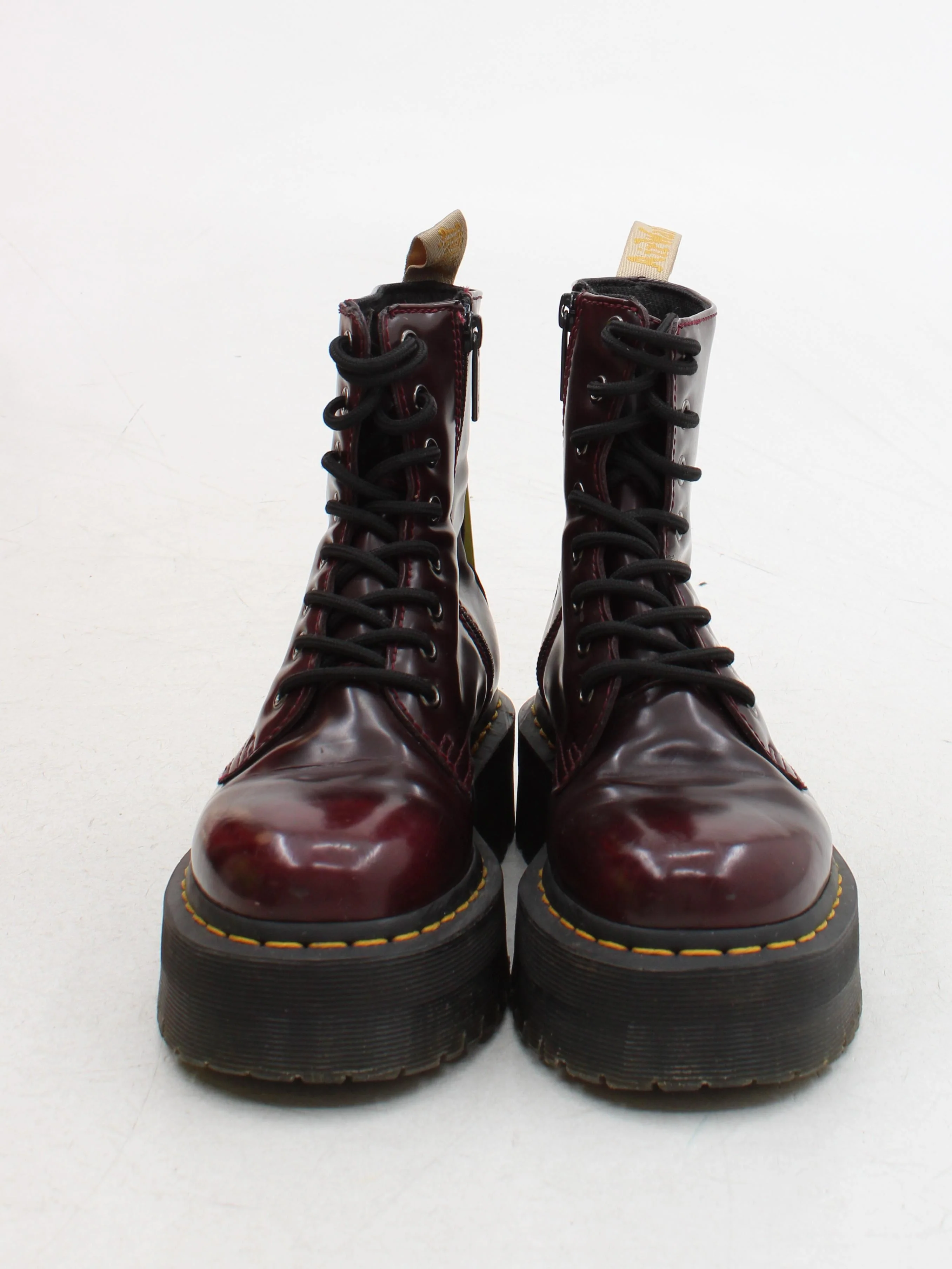Dr. Martens Women's Boots UK 4 Red 100% Faux Leather Platform - Image 2