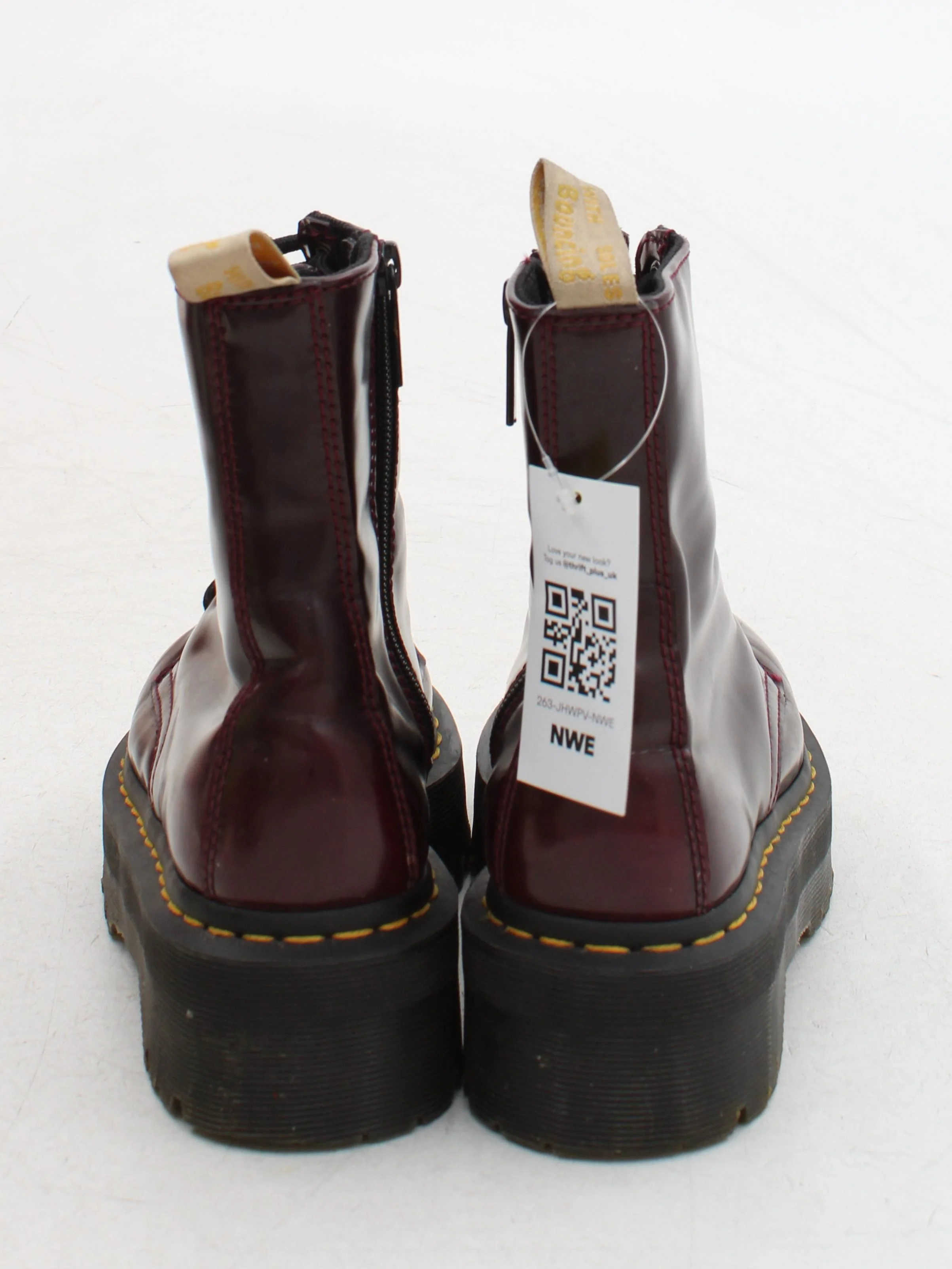 Dr. Martens Women's Boots UK 4 Red 100% Faux Leather Platform - Image 3