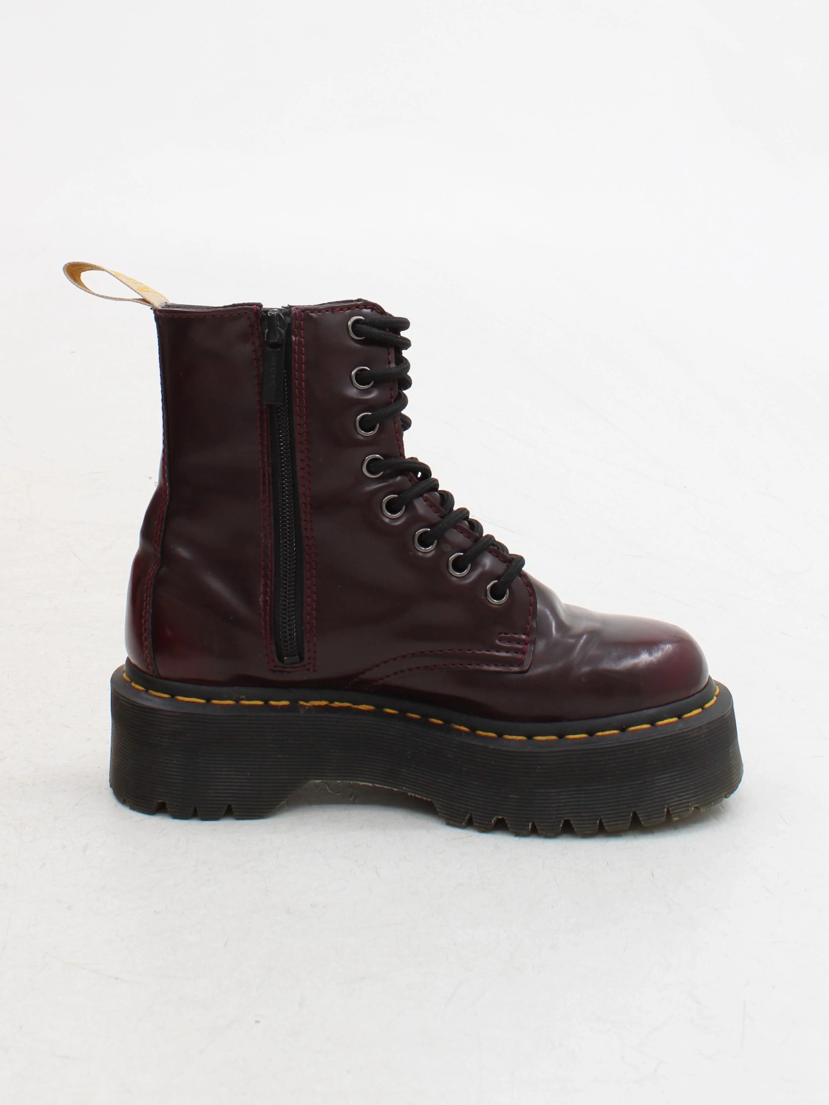Dr. Martens Women's Boots UK 4 Red 100% Faux Leather Platform - Image 5