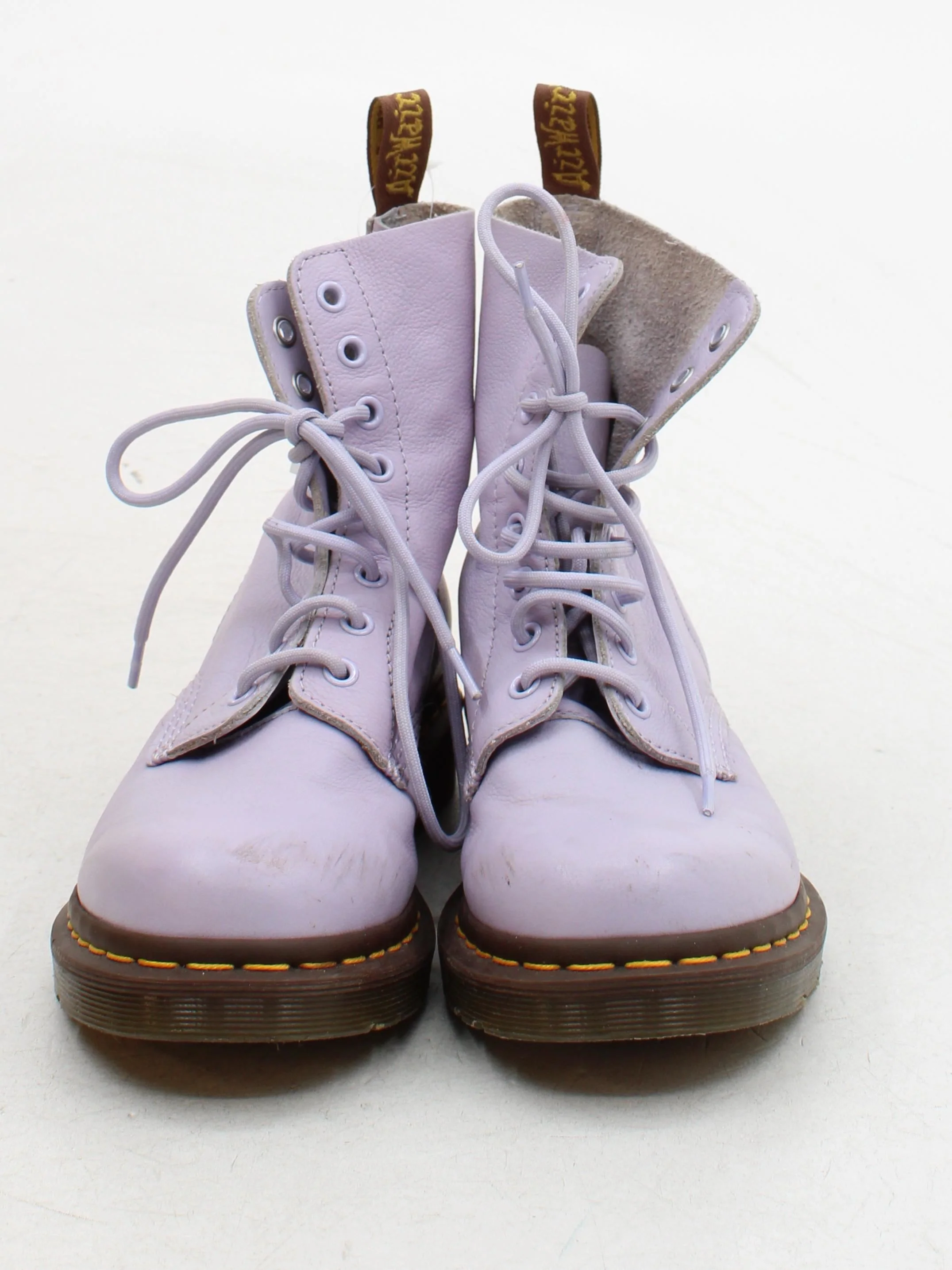 Dr. Martens Women's Boots UK 6 Purple 100% Leather Combat - Image 2