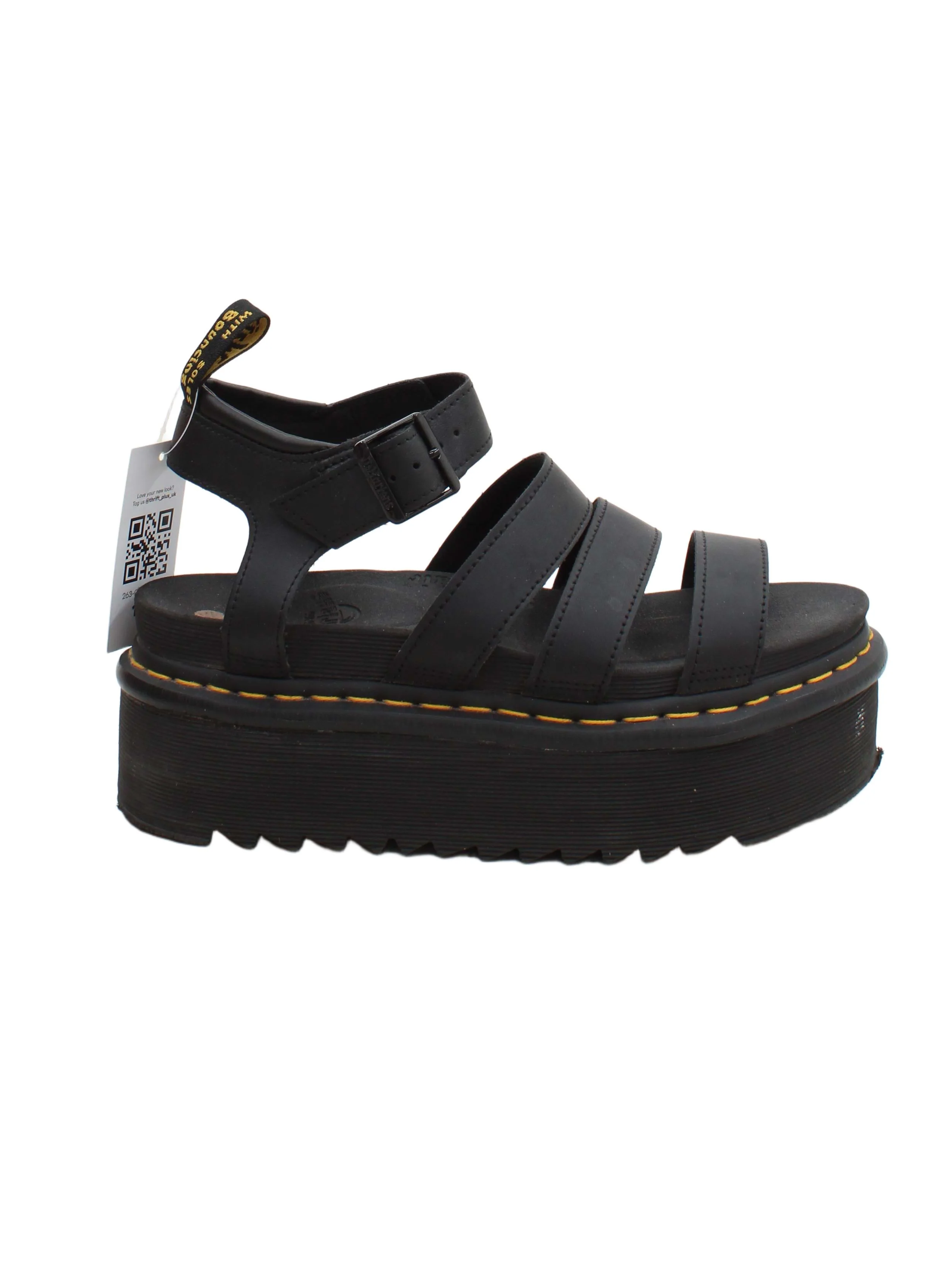 Dr. Martens Women's Sandals UK 6 Black 100% Leather Strappy