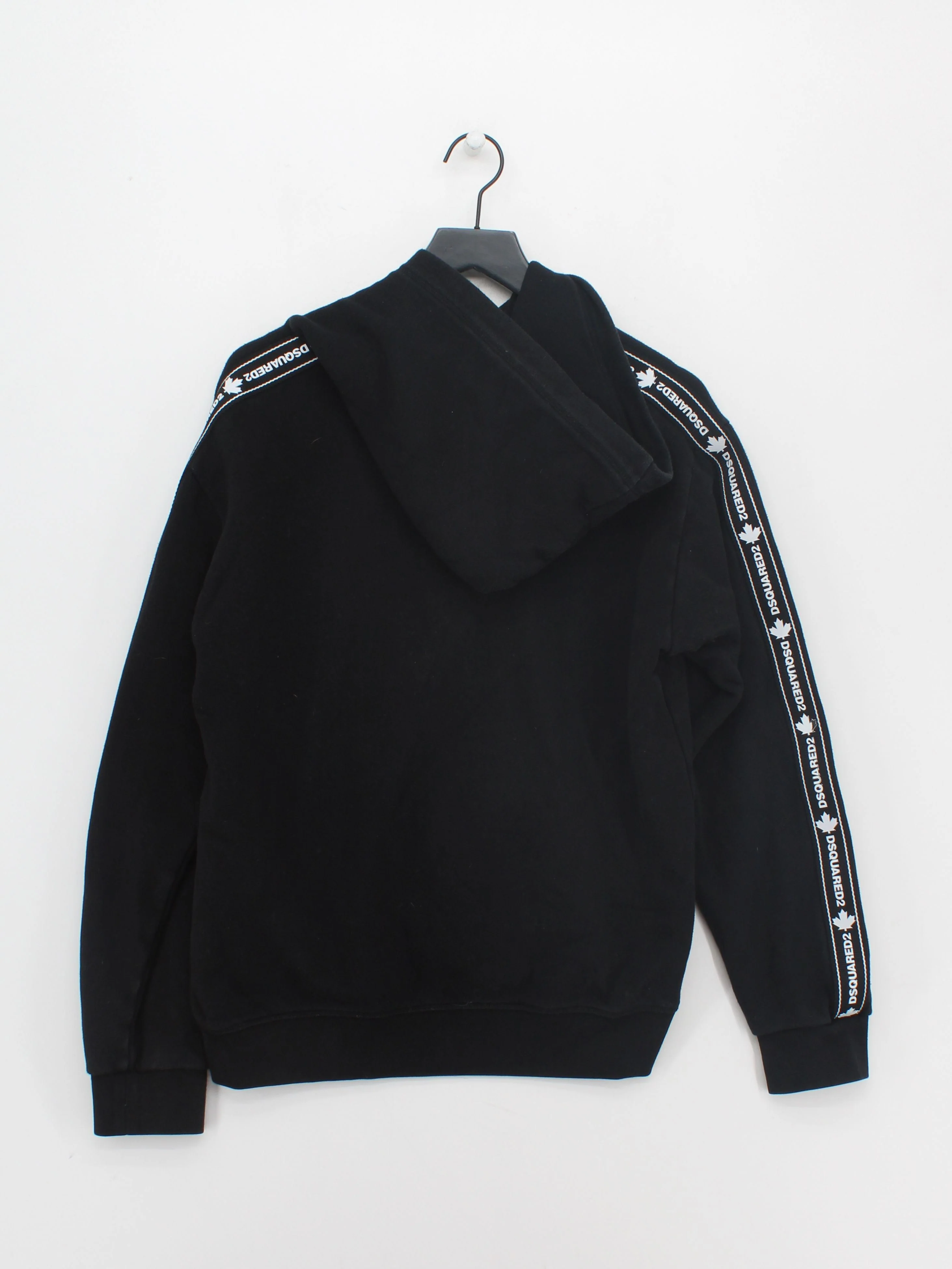 Dsquared2 Men's Hoodie L Black Graphic Cotton with Elastane Pullover - Image 2