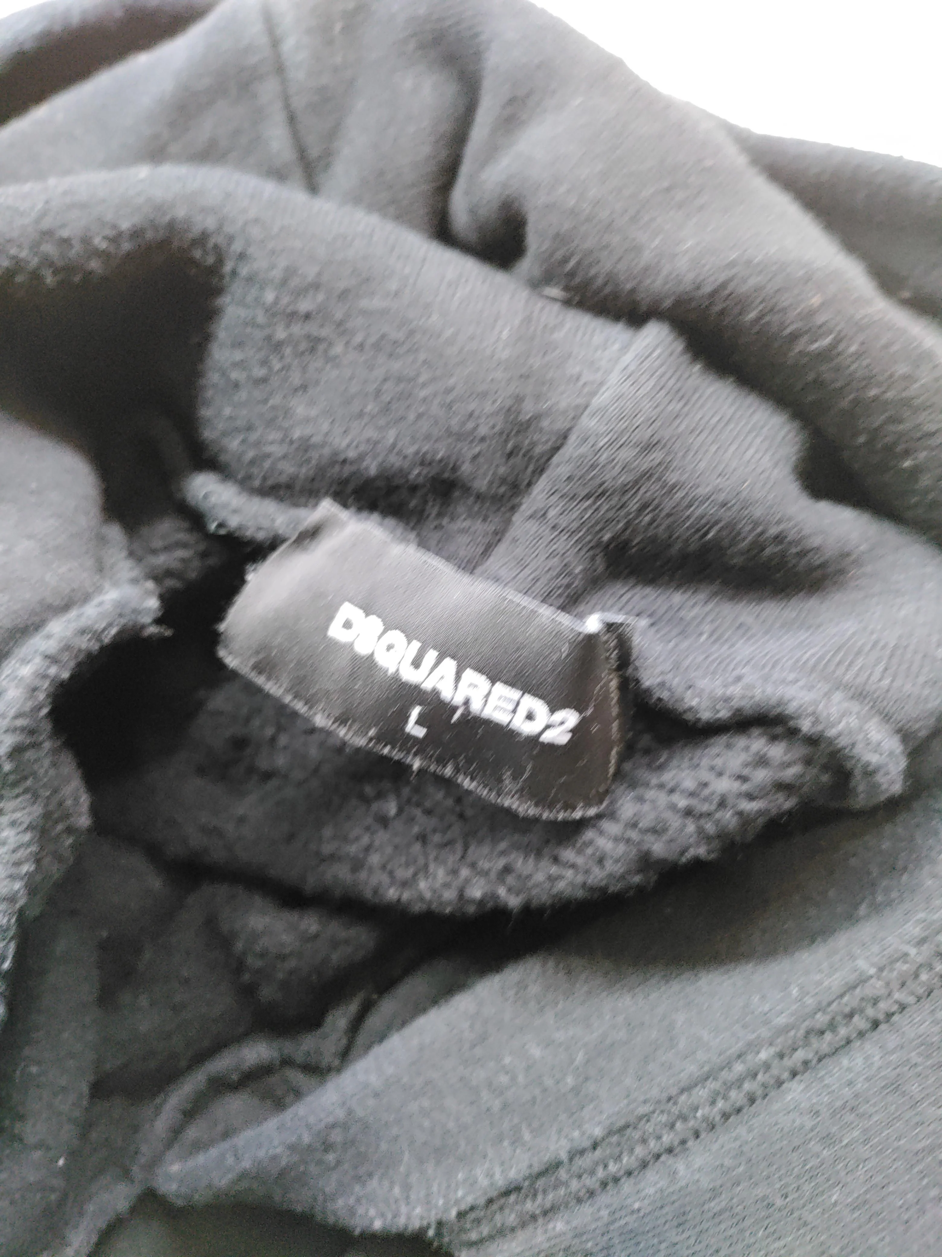 Dsquared2 Men's Hoodie L Black Graphic Cotton with Elastane Pullover - Image 8