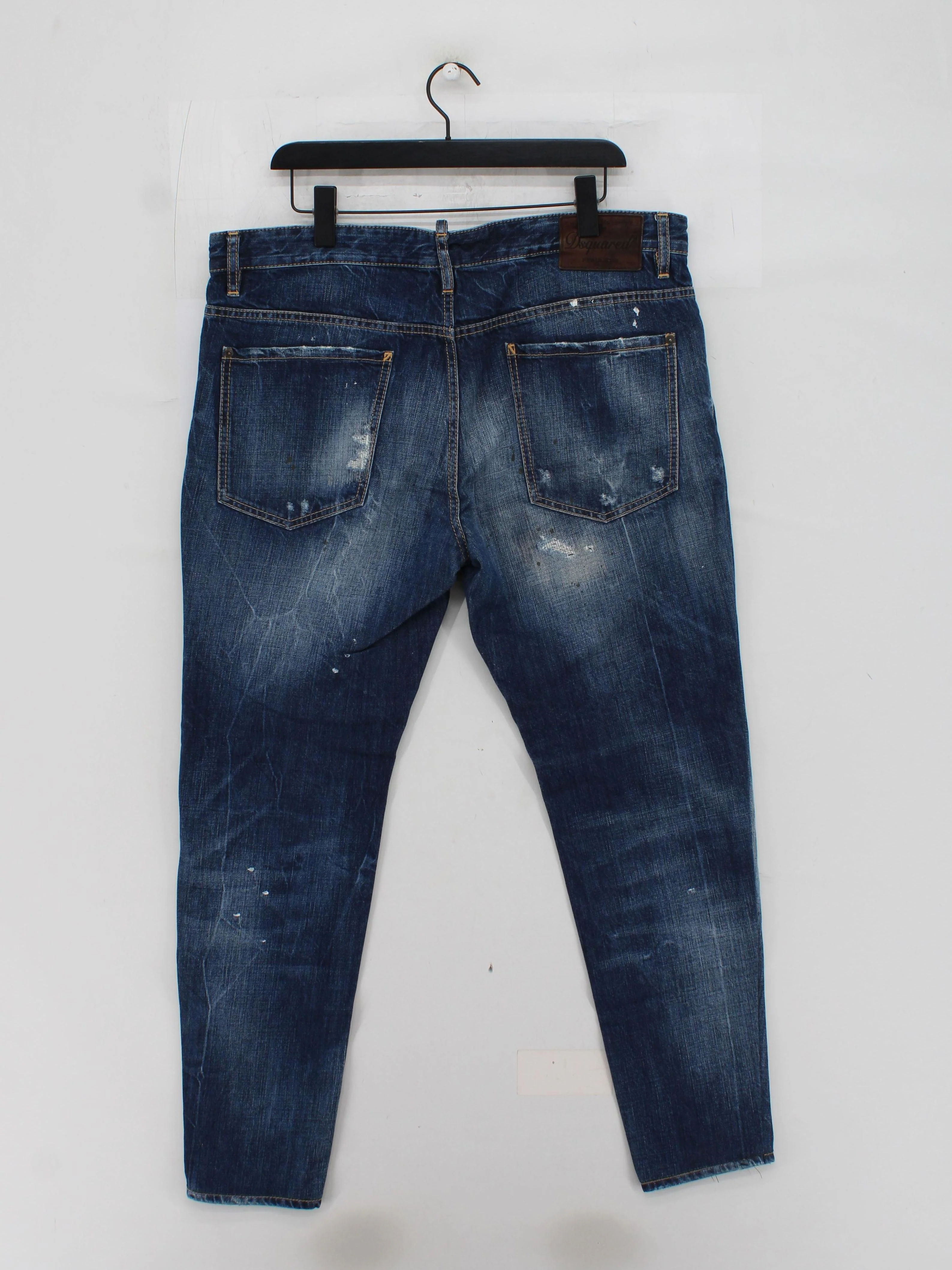 Dsquared2 Men's Jeans W 38 in Blue Cotton with Polyester, Leather Straight - Image 2