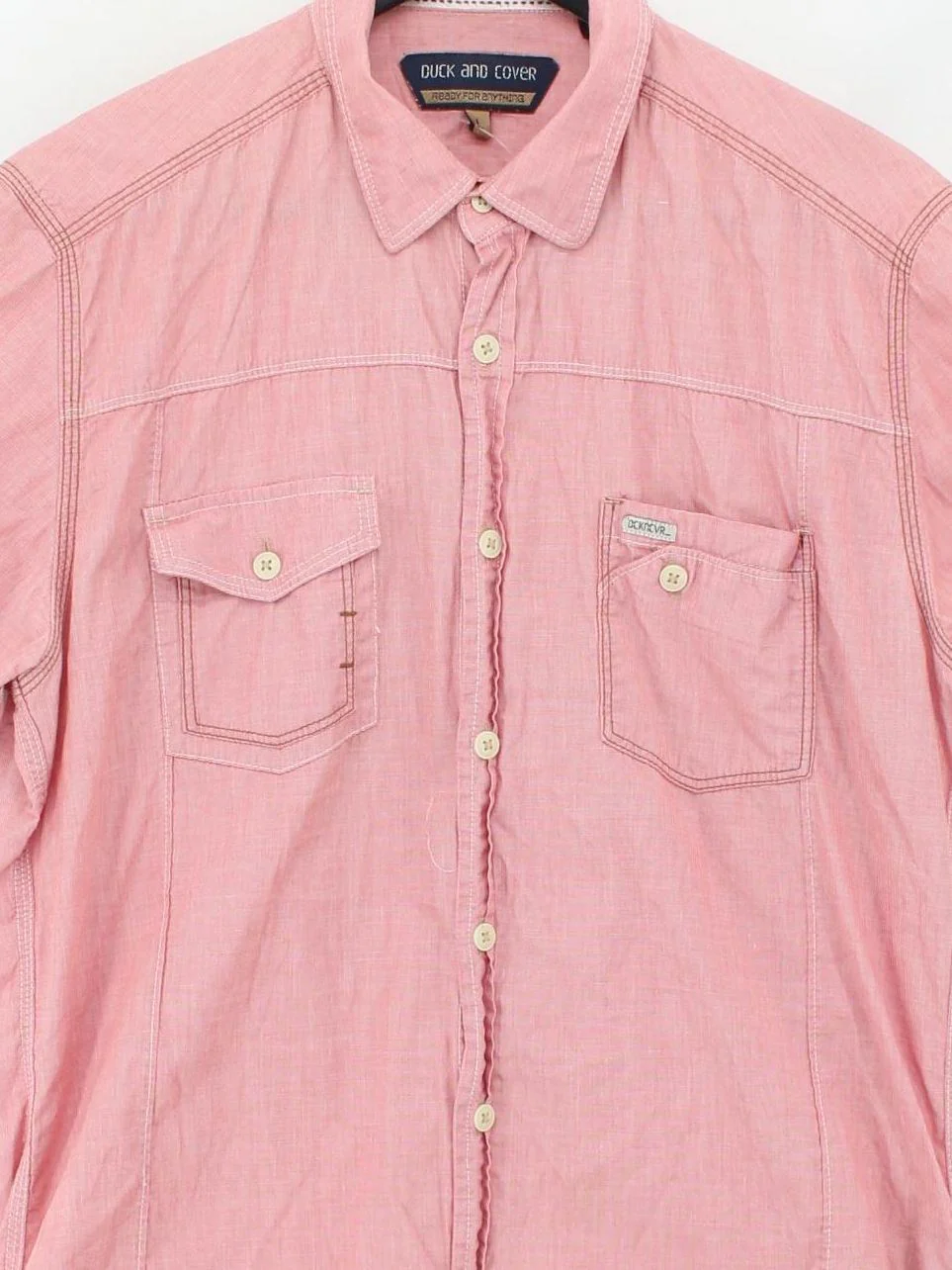 Duck And Cover Men's Shirt L Red 100% Cotton Basic - Image 3