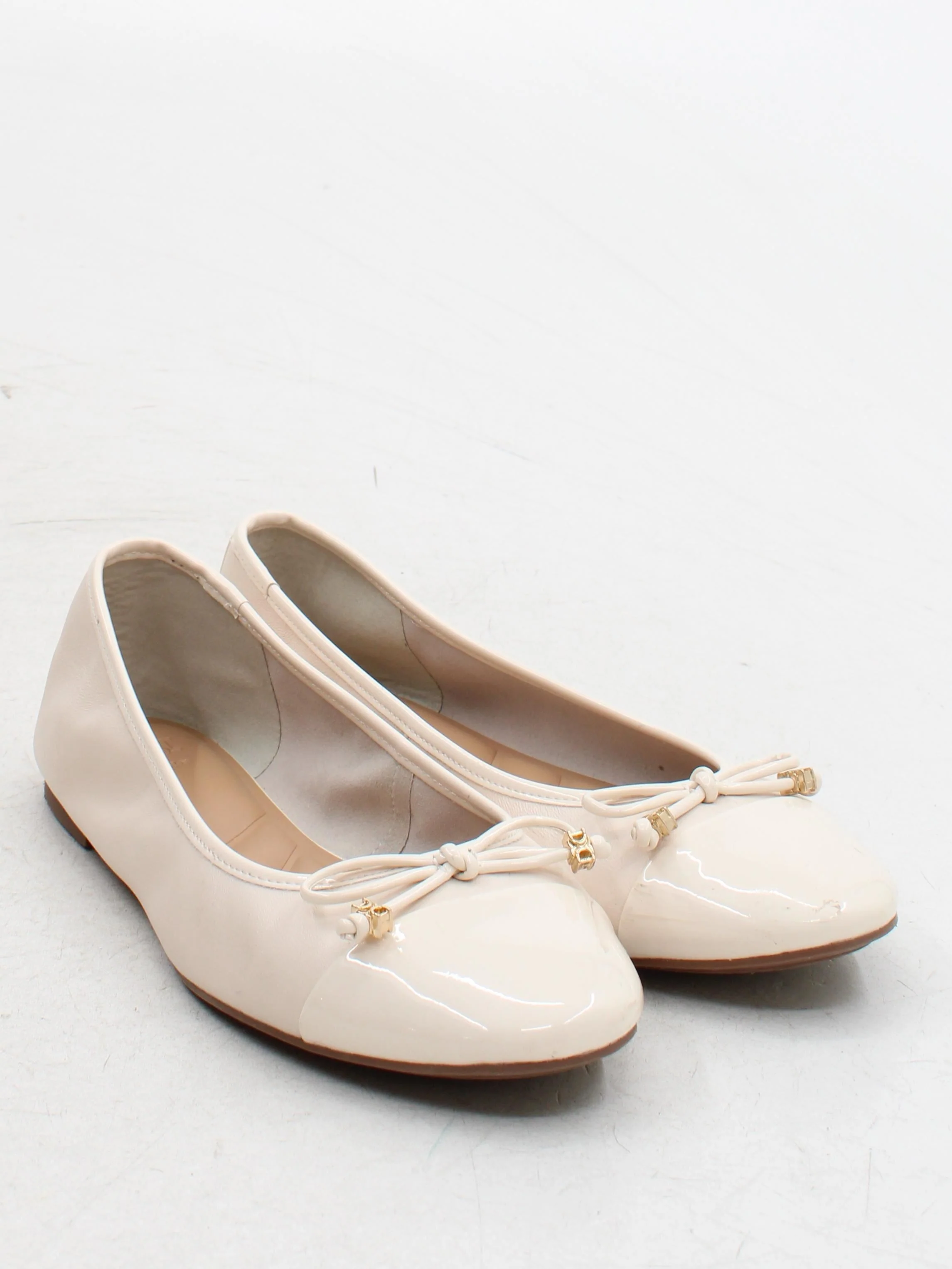 Dune Women's Flat Shoes UK 6.5 Cream 100% Faux Leather Ballet - Image 4