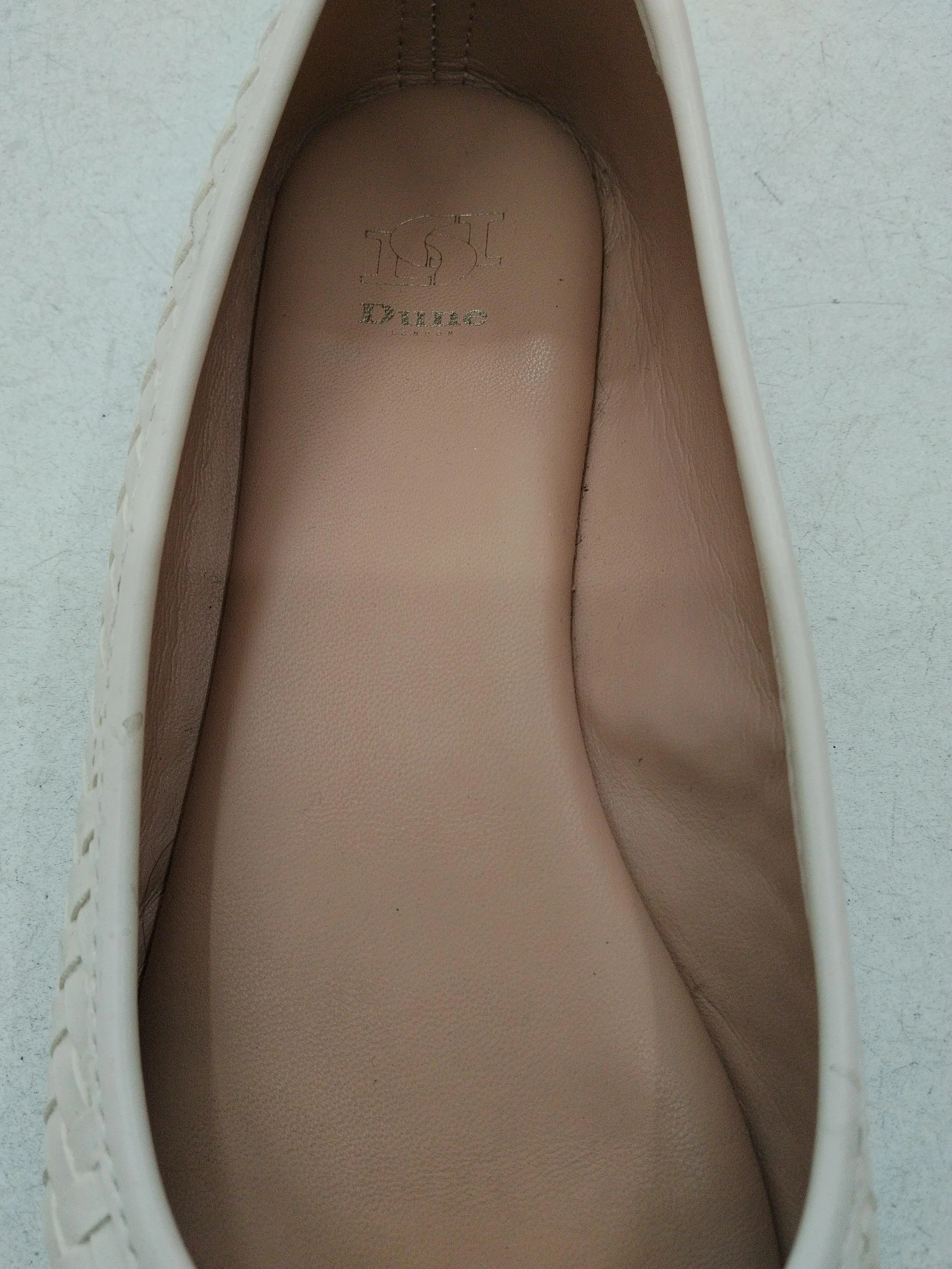 Dune Women's Flat Shoes UK 6 Cream 100% Faux Leather Ballet - Image 6