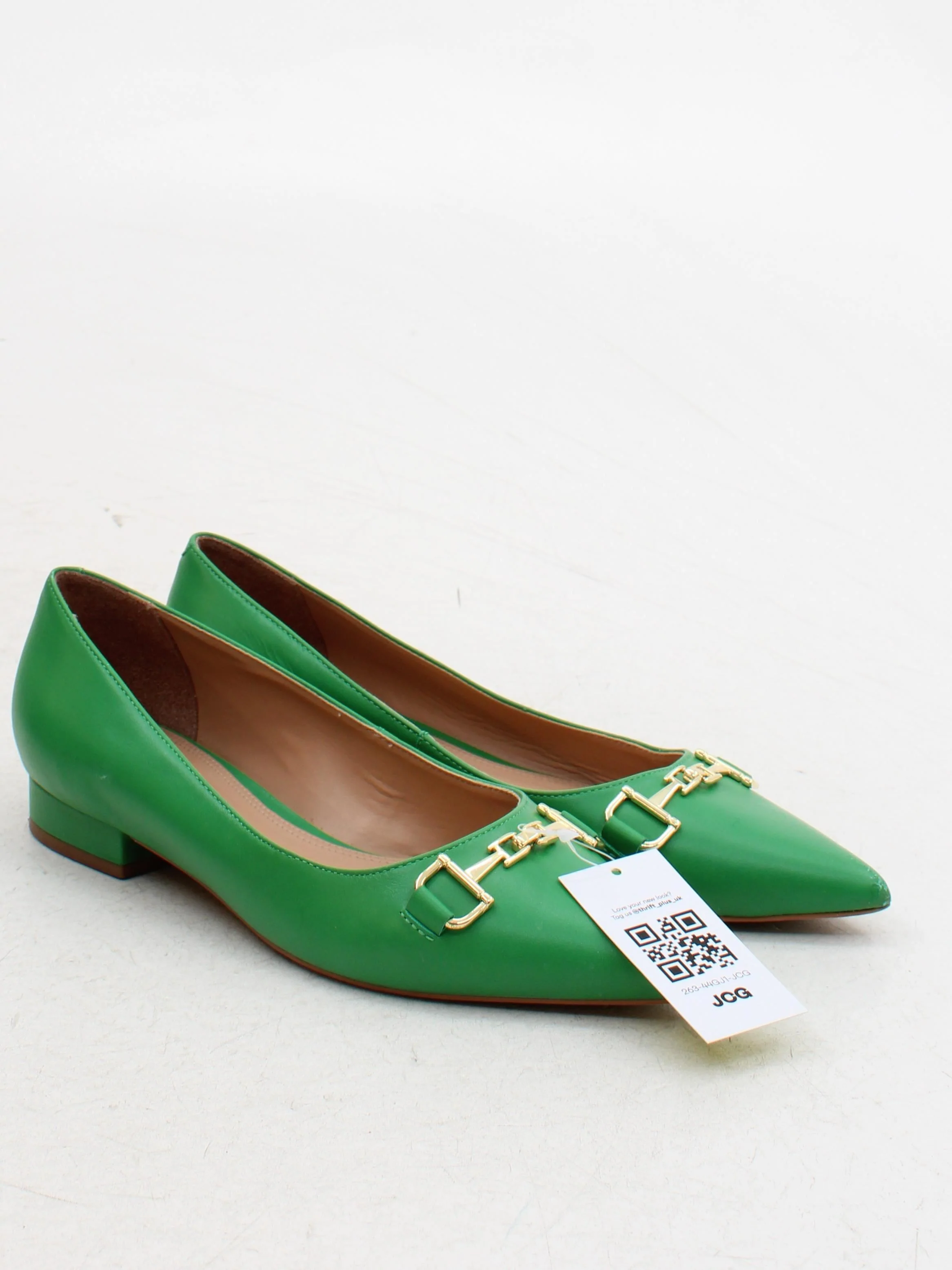 Dune Women's Flat Shoes UK 6 Green 100% Leather Ballet - Image 4