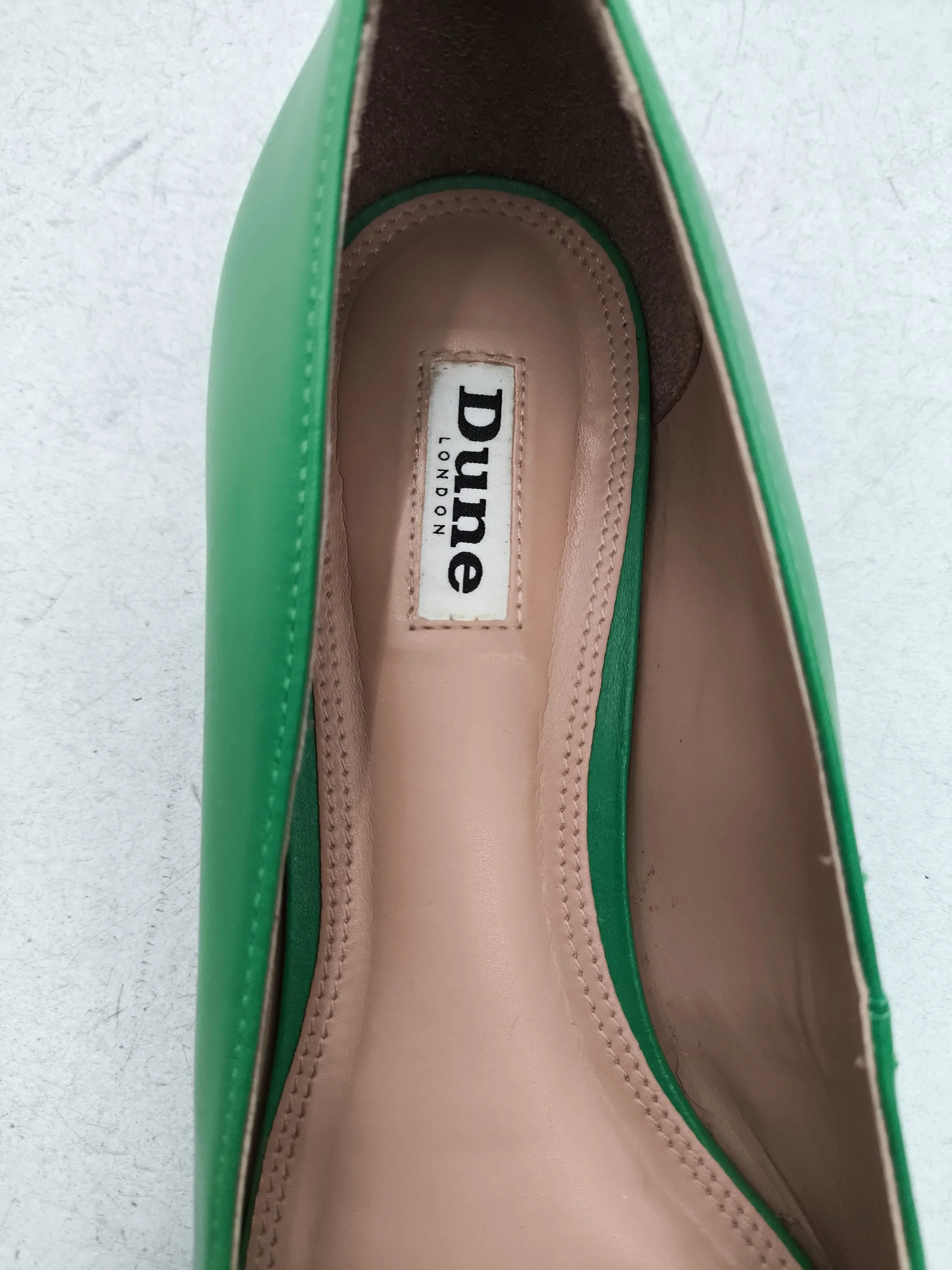 Dune Women's Flat Shoes UK 6 Green 100% Leather Ballet - Image 5