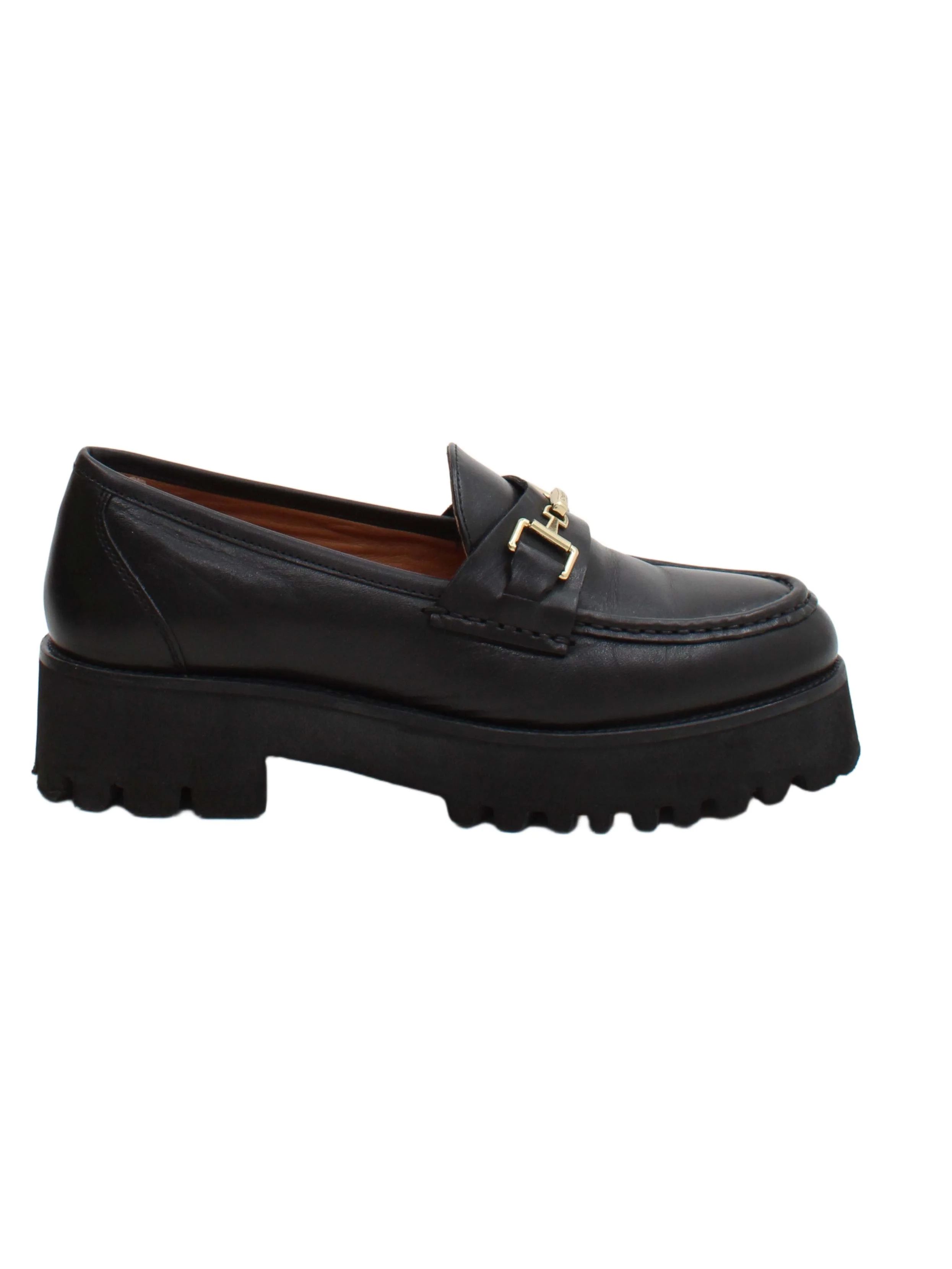 Dune Women's Flat Shoes UK 7 Black 100% Leather Loafer