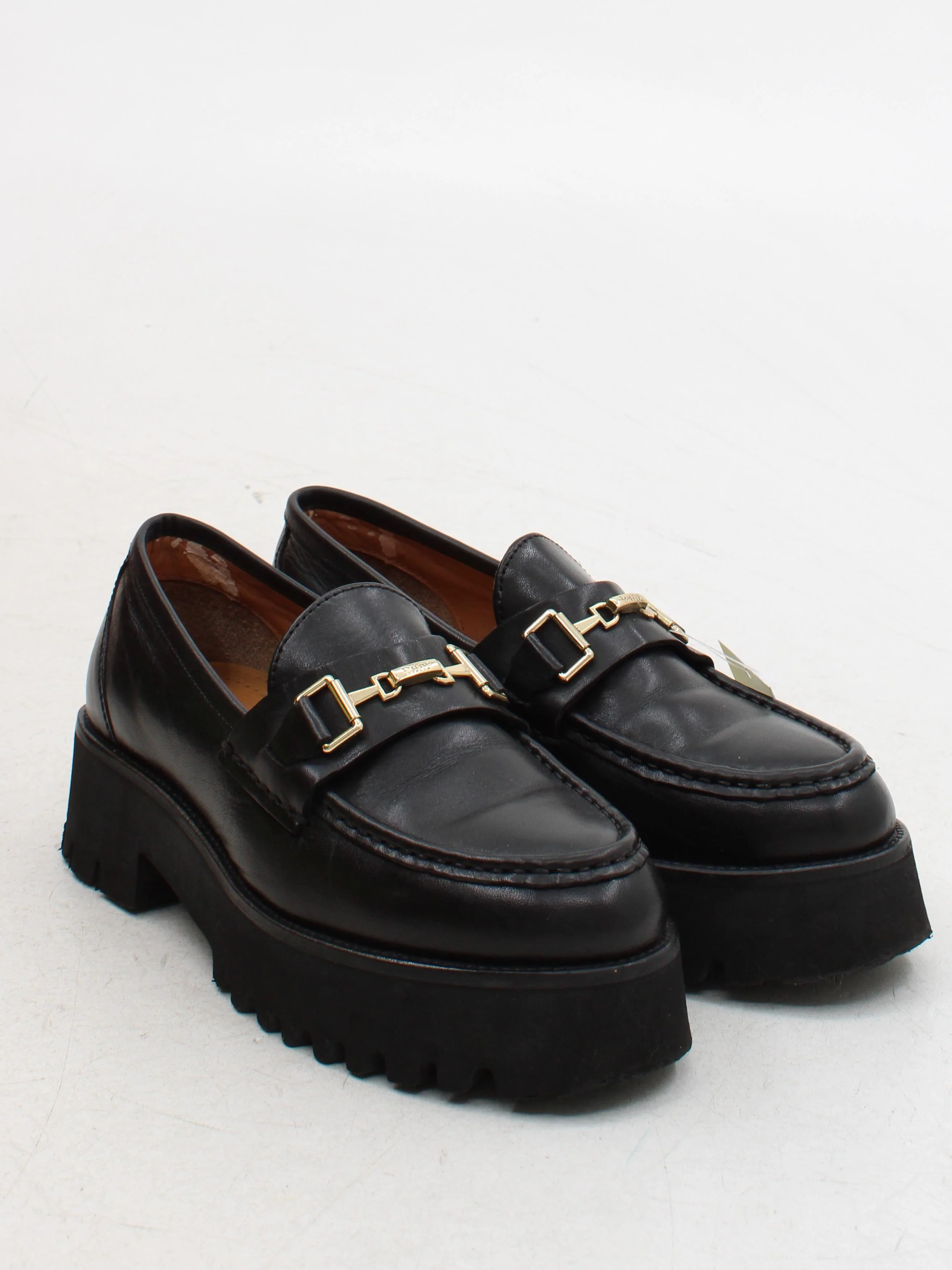 Dune Women's Flat Shoes UK 7 Black 100% Leather Loafer - Image 4