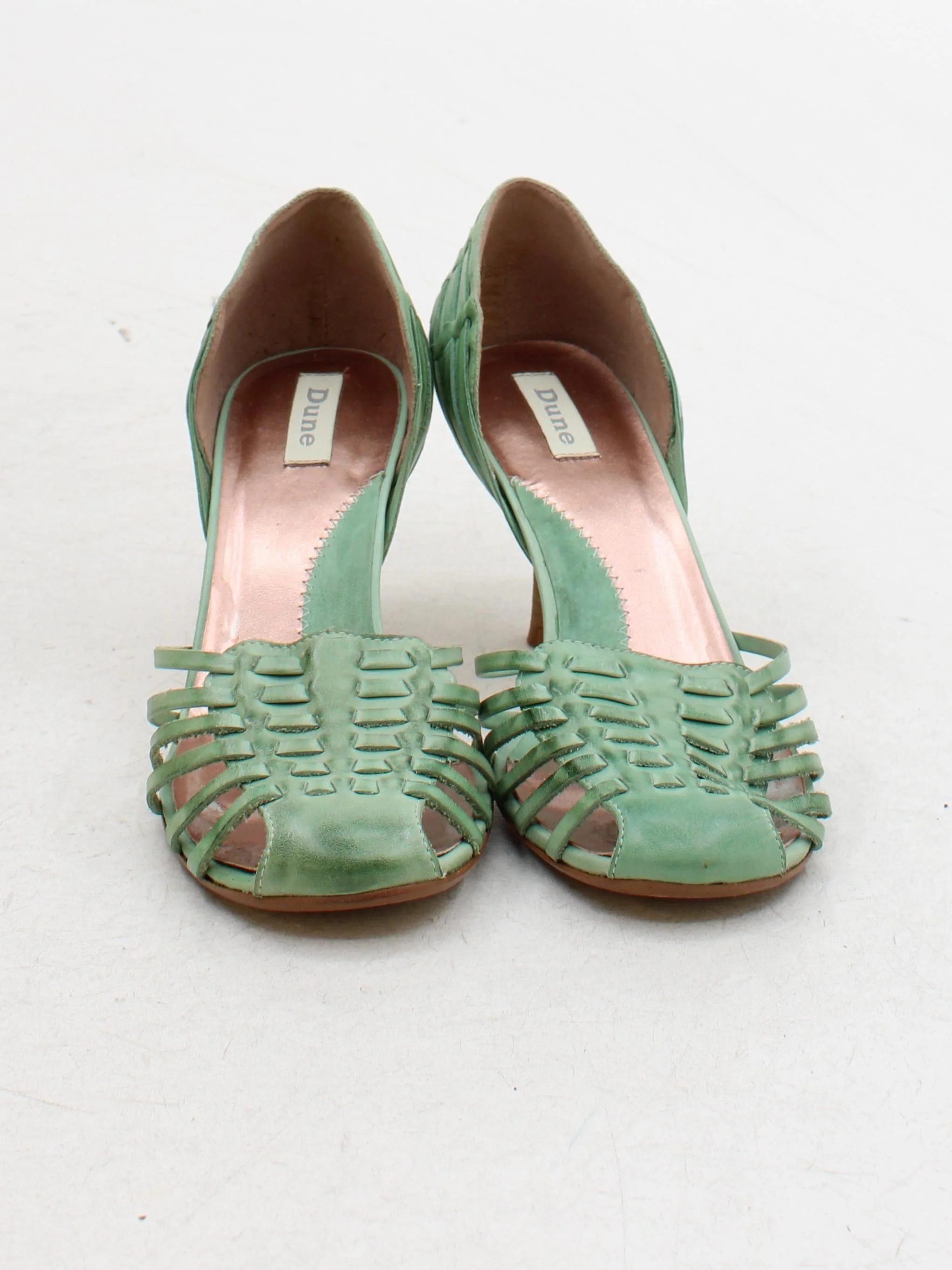 Dune Women's Heels UK 7 Green Leather with Other Court - Image 2