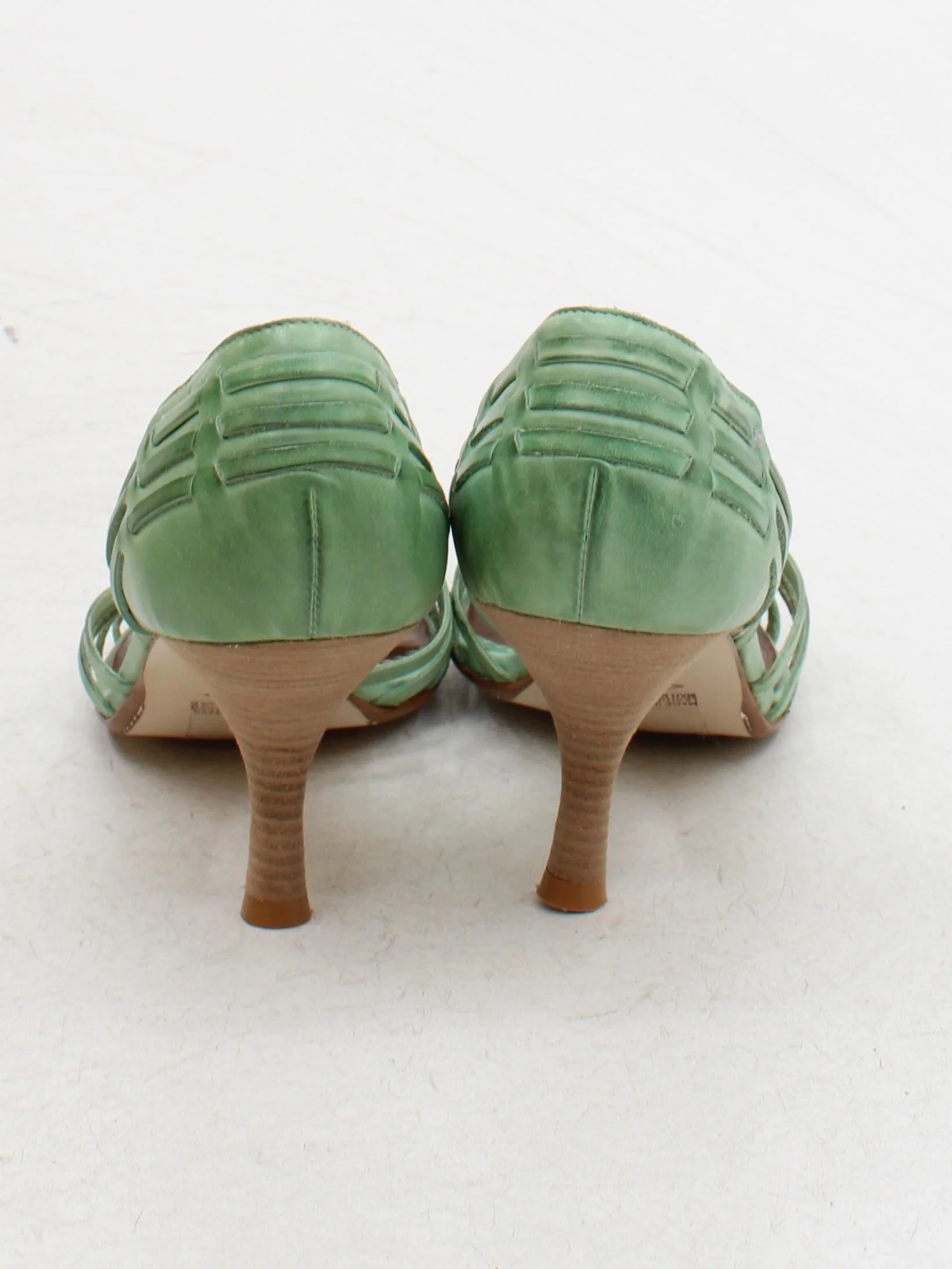 Dune Women's Heels UK 7 Green Leather with Other Court - Image 3