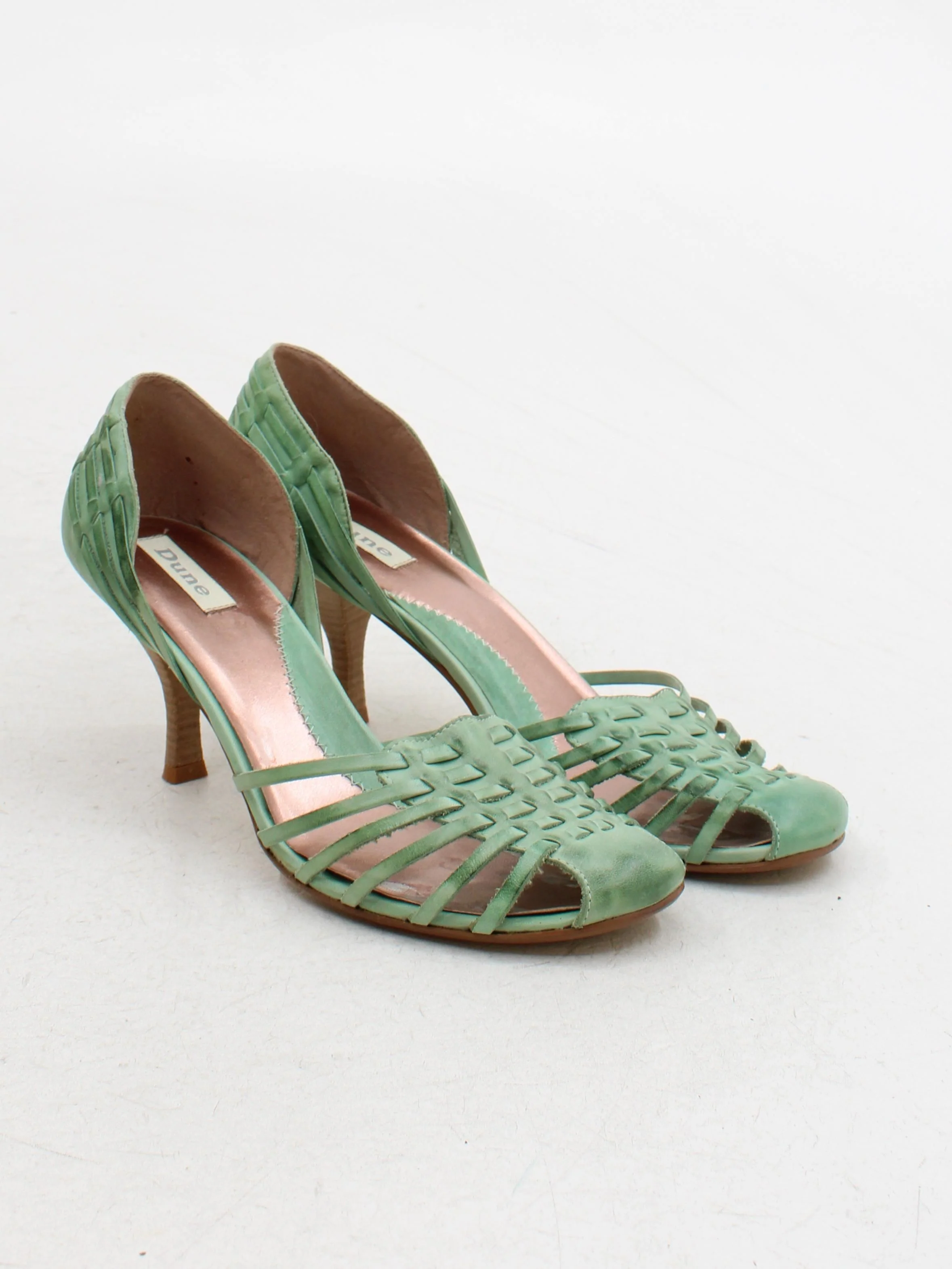 Dune Women's Heels UK 7 Green Leather with Other Court - Image 4