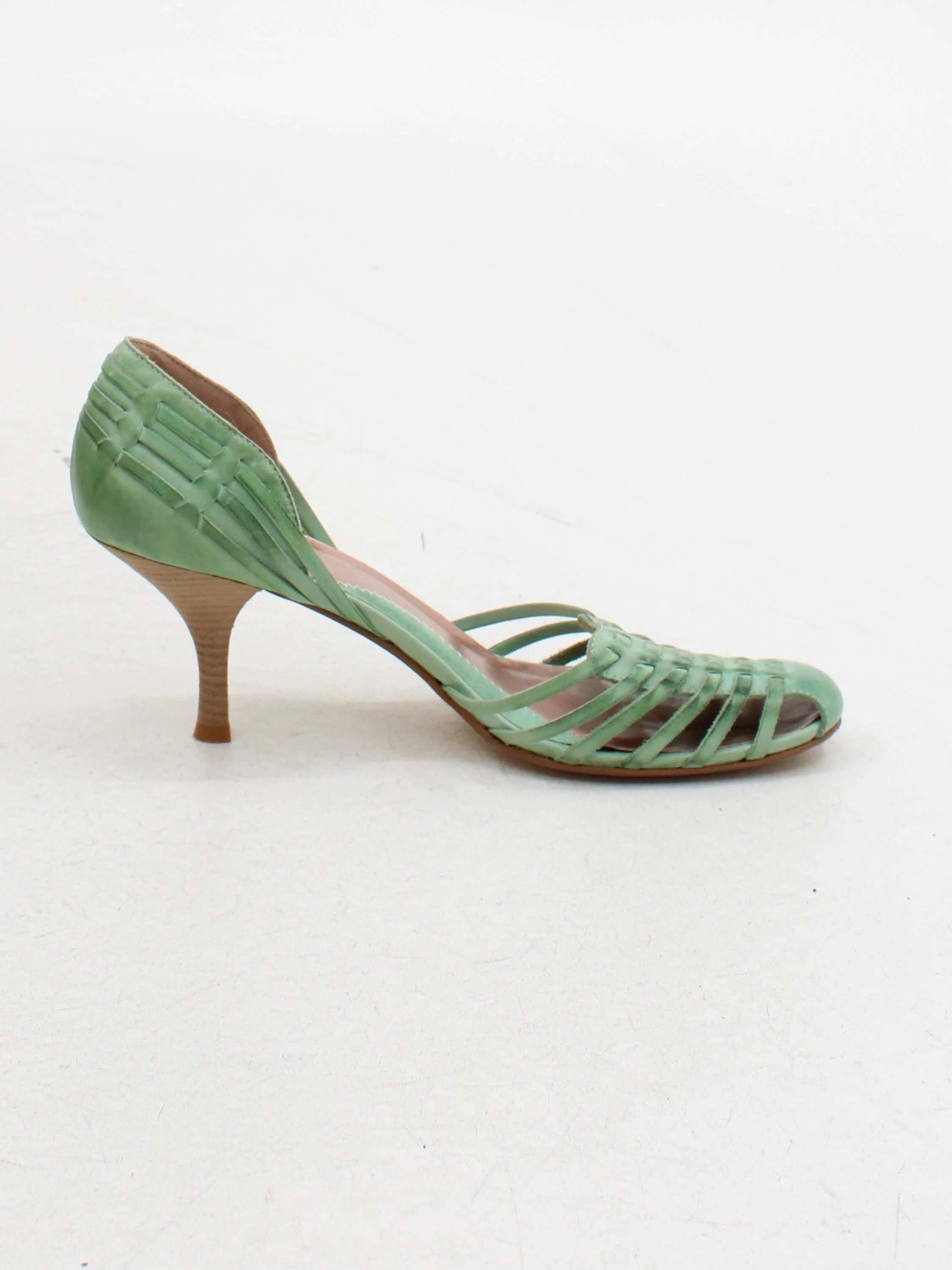 Dune Women's Heels UK 7 Green Leather with Other Court - Image 5