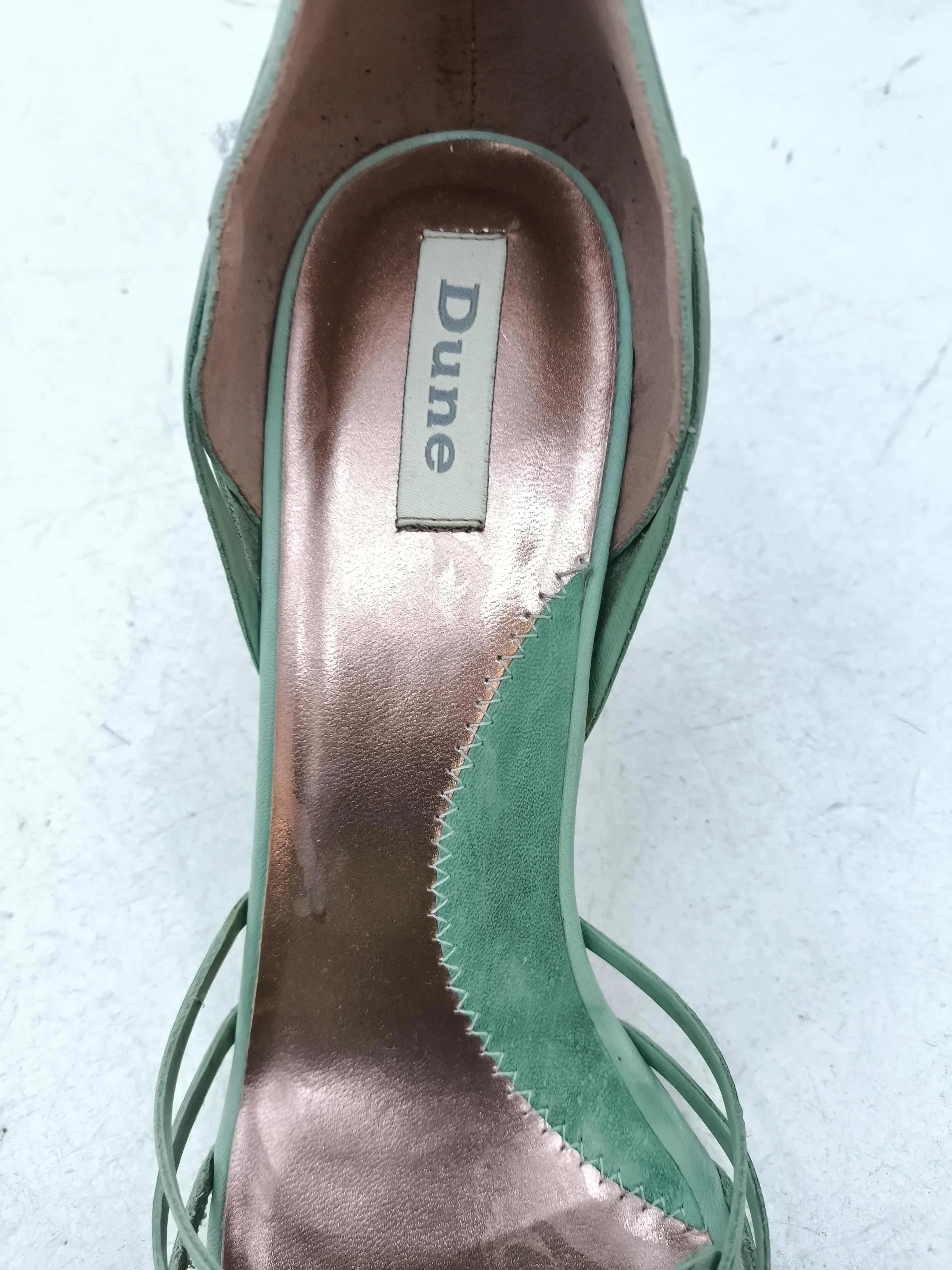 Dune Women's Heels UK 7 Green Leather with Other Court - Image 6