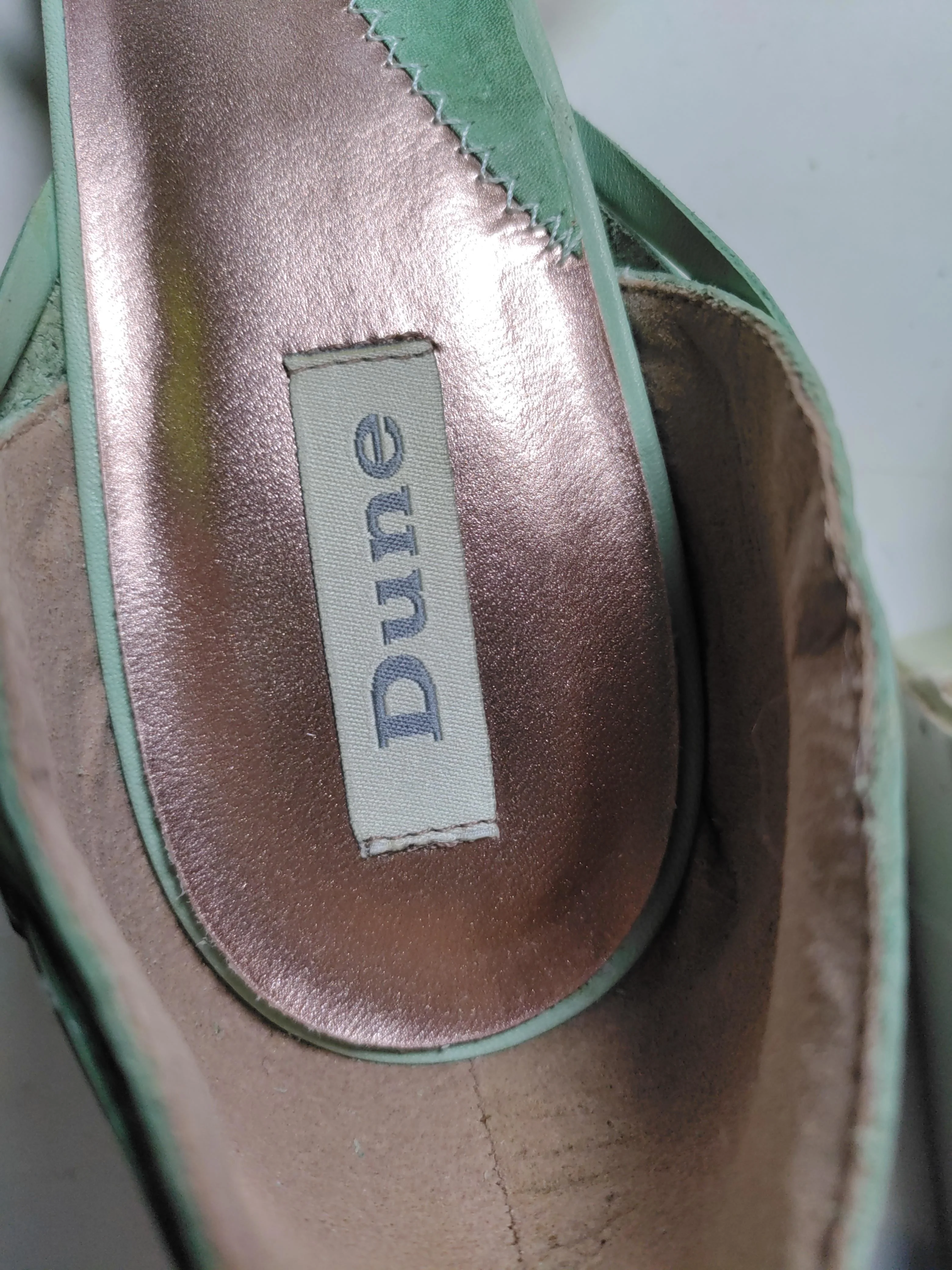 Dune Women's Heels UK 7 Green Leather with Other Court - Image 8