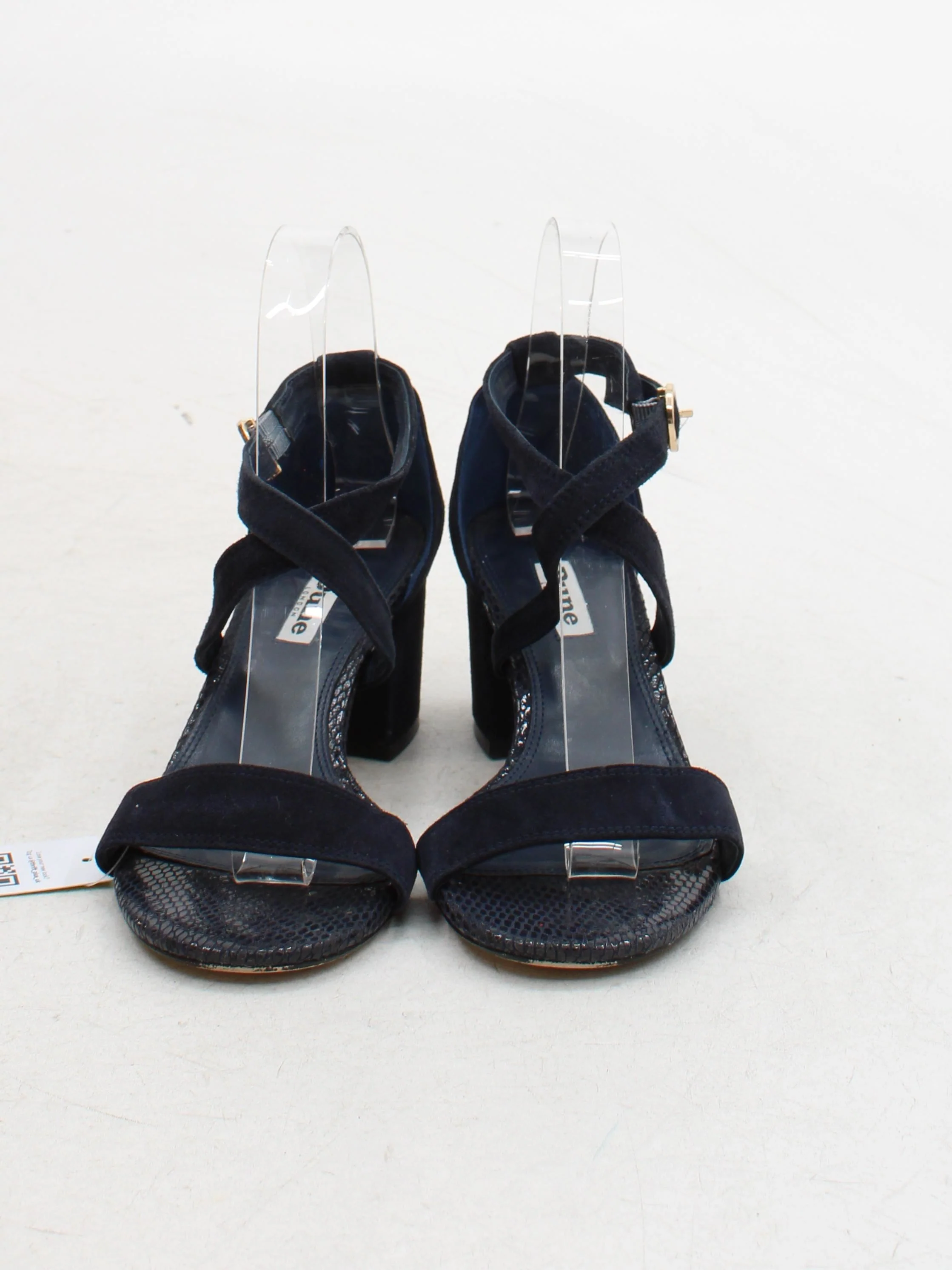 Dune Women's Sandals UK 4 Blue Animal Print 100% Suede Strappy - Image 2