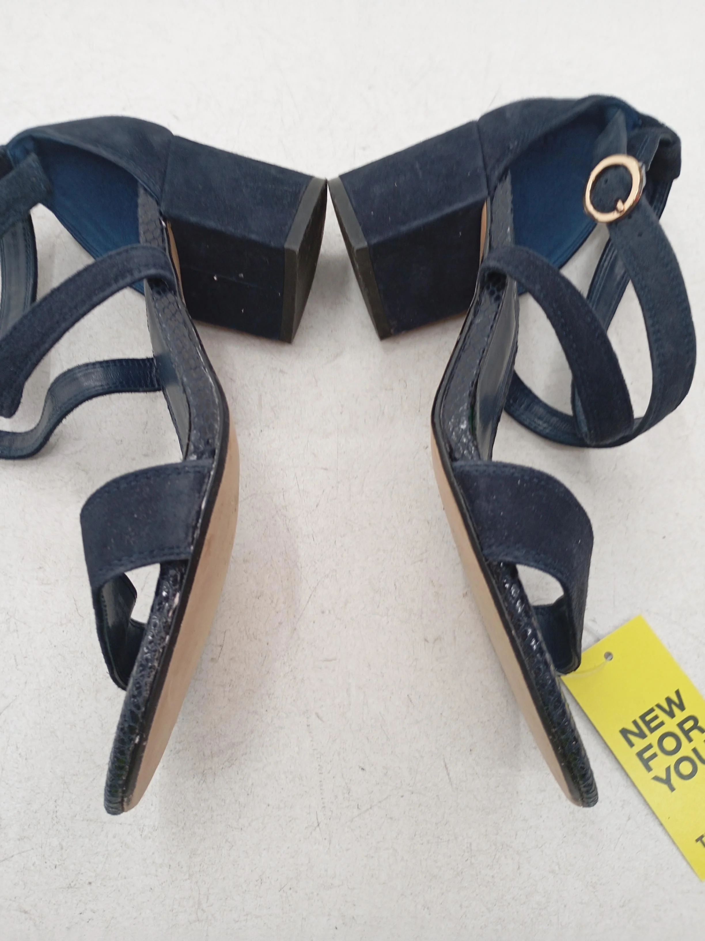 Dune Women's Sandals UK 4 Blue Animal Print 100% Suede Strappy - Image 7