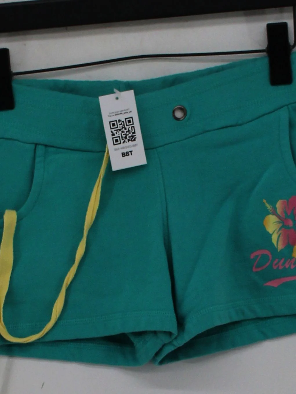 Dunlop Women's Shorts UK 12 Green Graphic Cotton with Polyester Sweat - Image 3