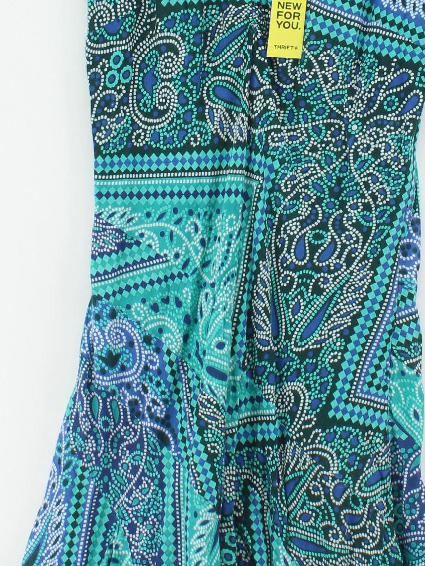 East A-Line Midi Dress UK10 in Blue - Image 3