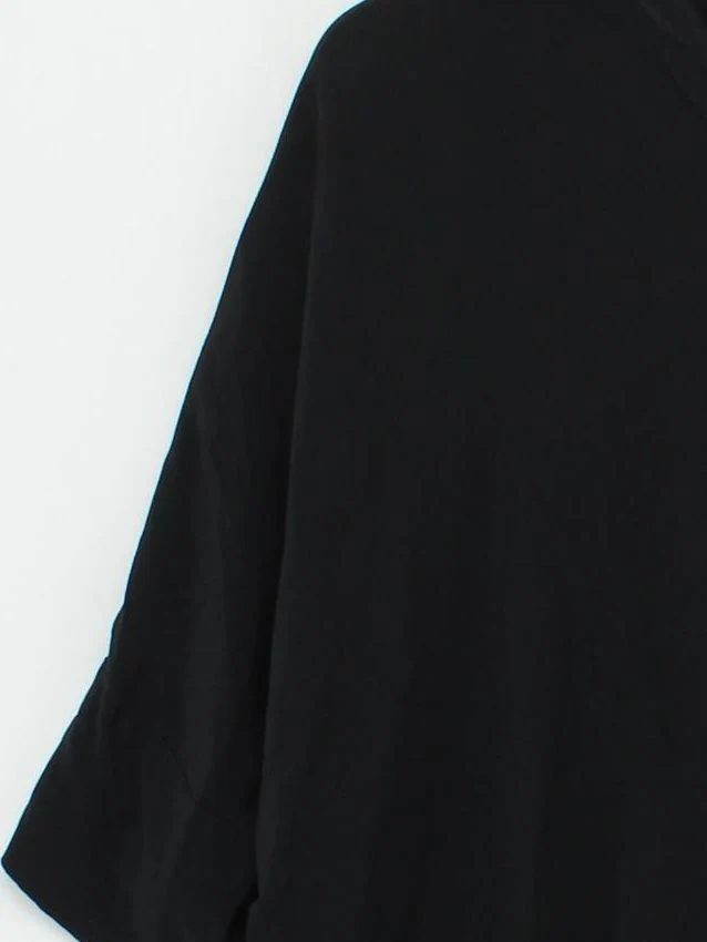 East Women's Blouse S Black 100% Silk Short Sleeve Collared Basic - Image 4