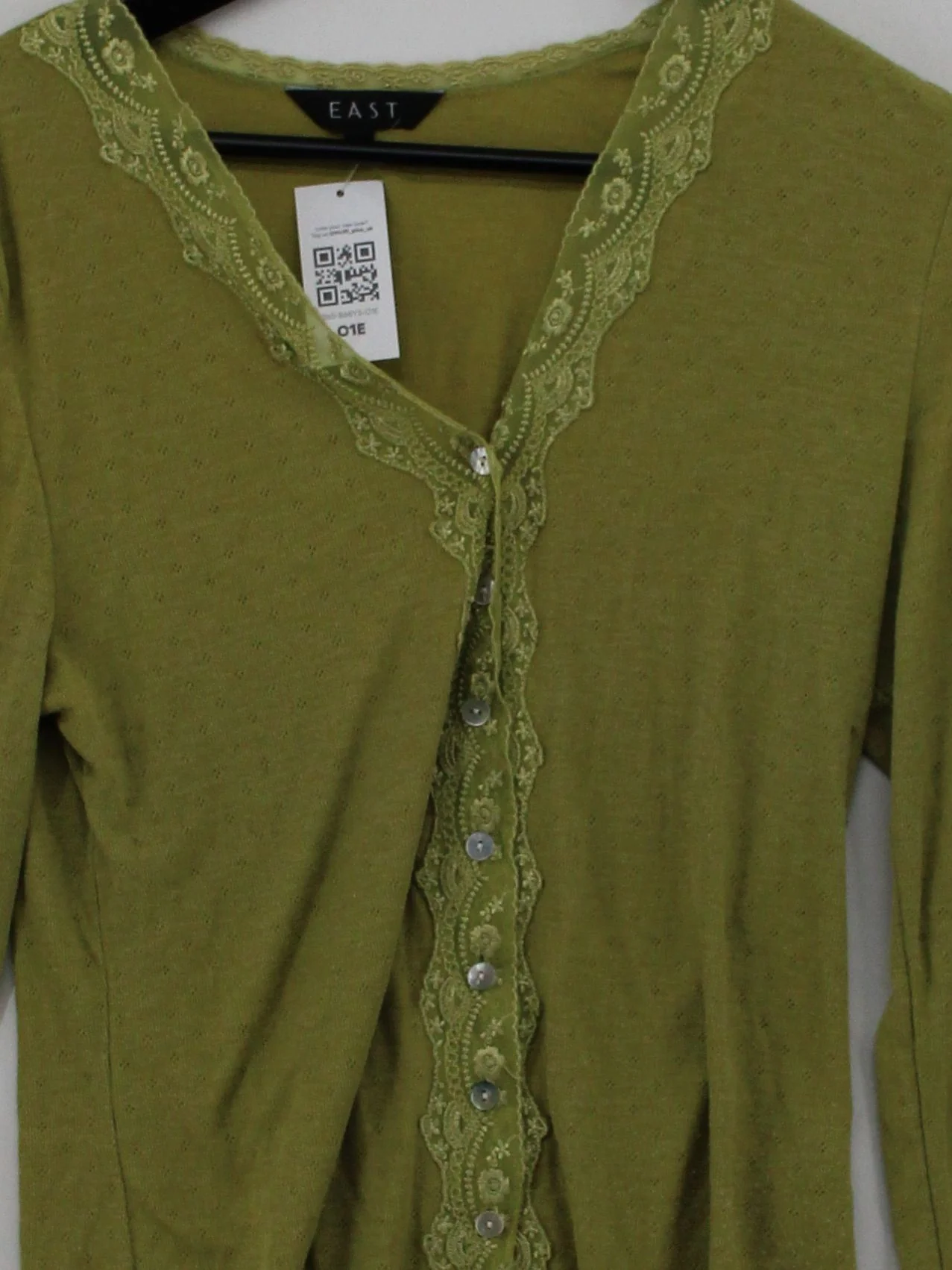 East Women's Cardigan UK 14 Green 100% Other V-Neck Cardigan - Image 3