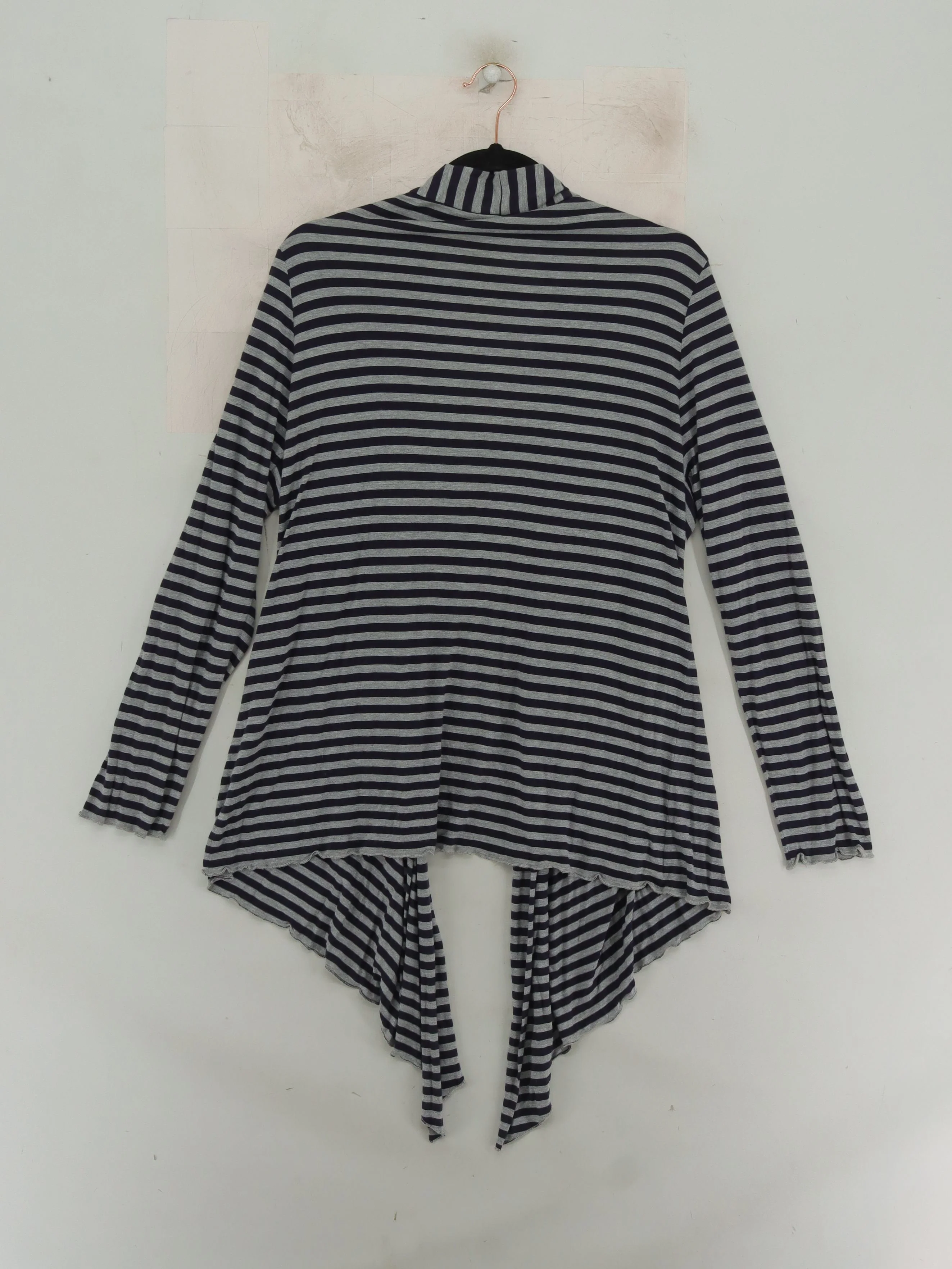 East Women's Cardigan XL Blue Striped 100% Viscose V-Neck Cardigan - Image 2