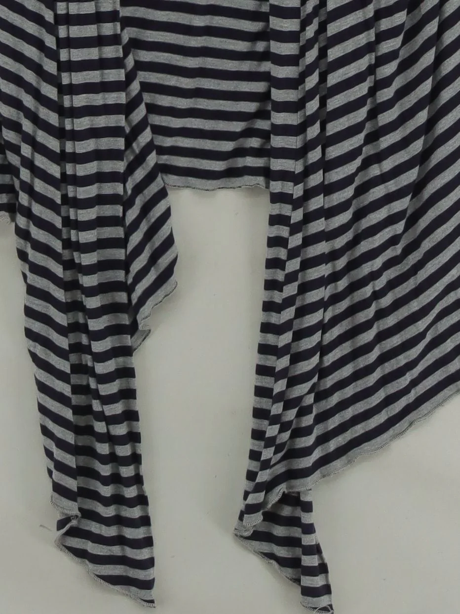East Women's Cardigan XL Blue Striped 100% Viscose V-Neck Cardigan - Image 4