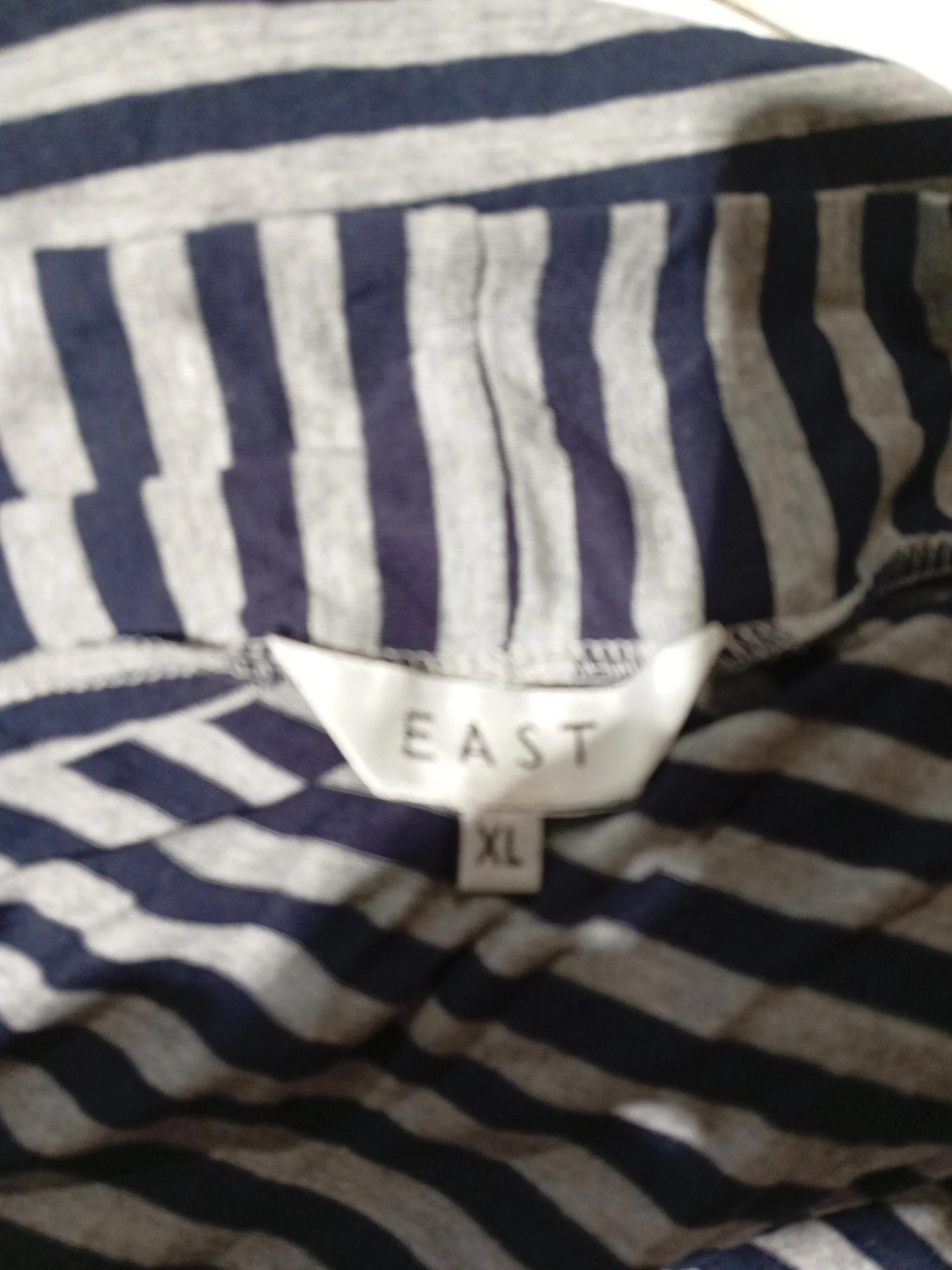 East Women's Cardigan XL Blue Striped 100% Viscose V-Neck Cardigan - Image 5