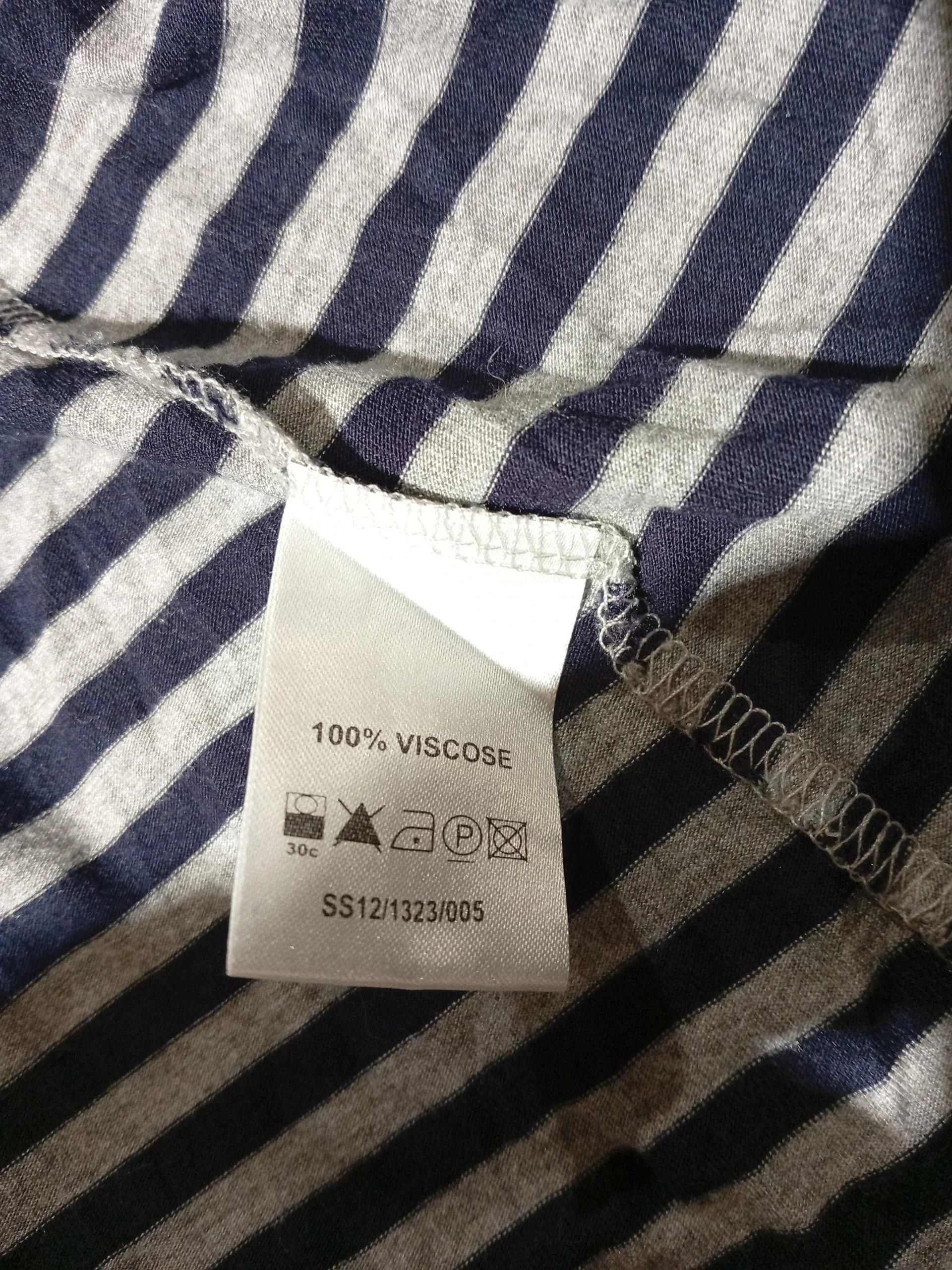 East Women's Cardigan XL Blue Striped 100% Viscose V-Neck Cardigan - Image 6