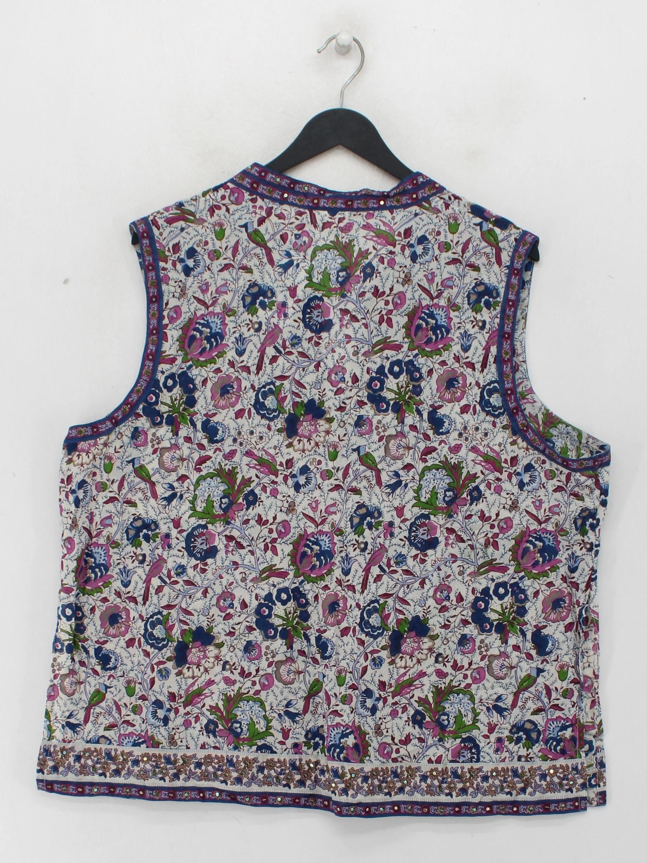 East Women's Top UK 20 Multi Floral 100% Other Sleeveless V-Neck Basic - Image 2