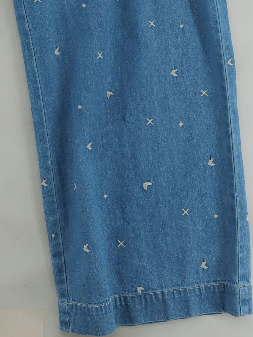 East Women's Trousers UK 16 Blue Cotton with Polyester Wide-Leg Chino - Image 4