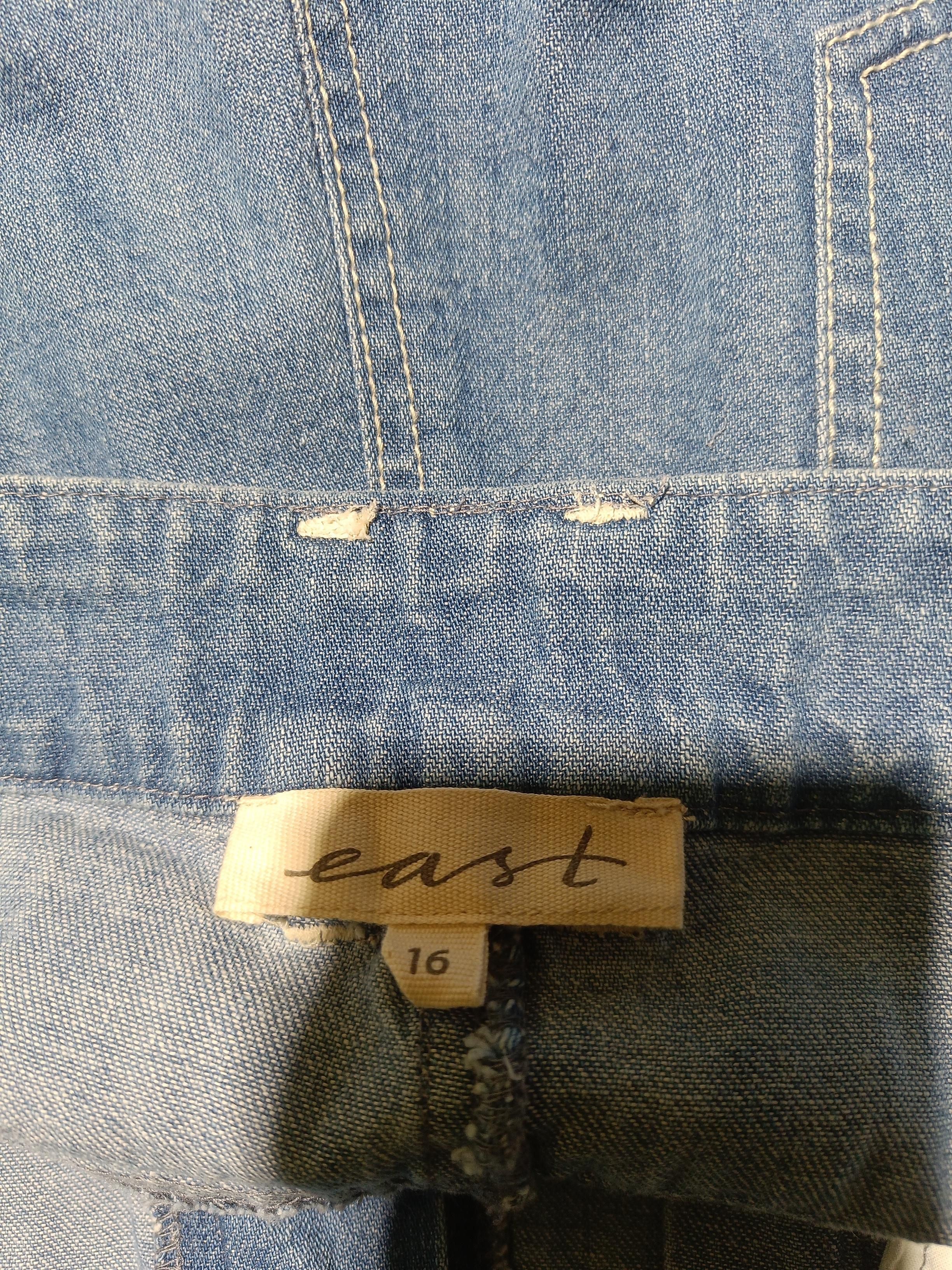 East Women's Trousers UK 16 Blue Cotton with Polyester Wide-Leg Chino - Image 5