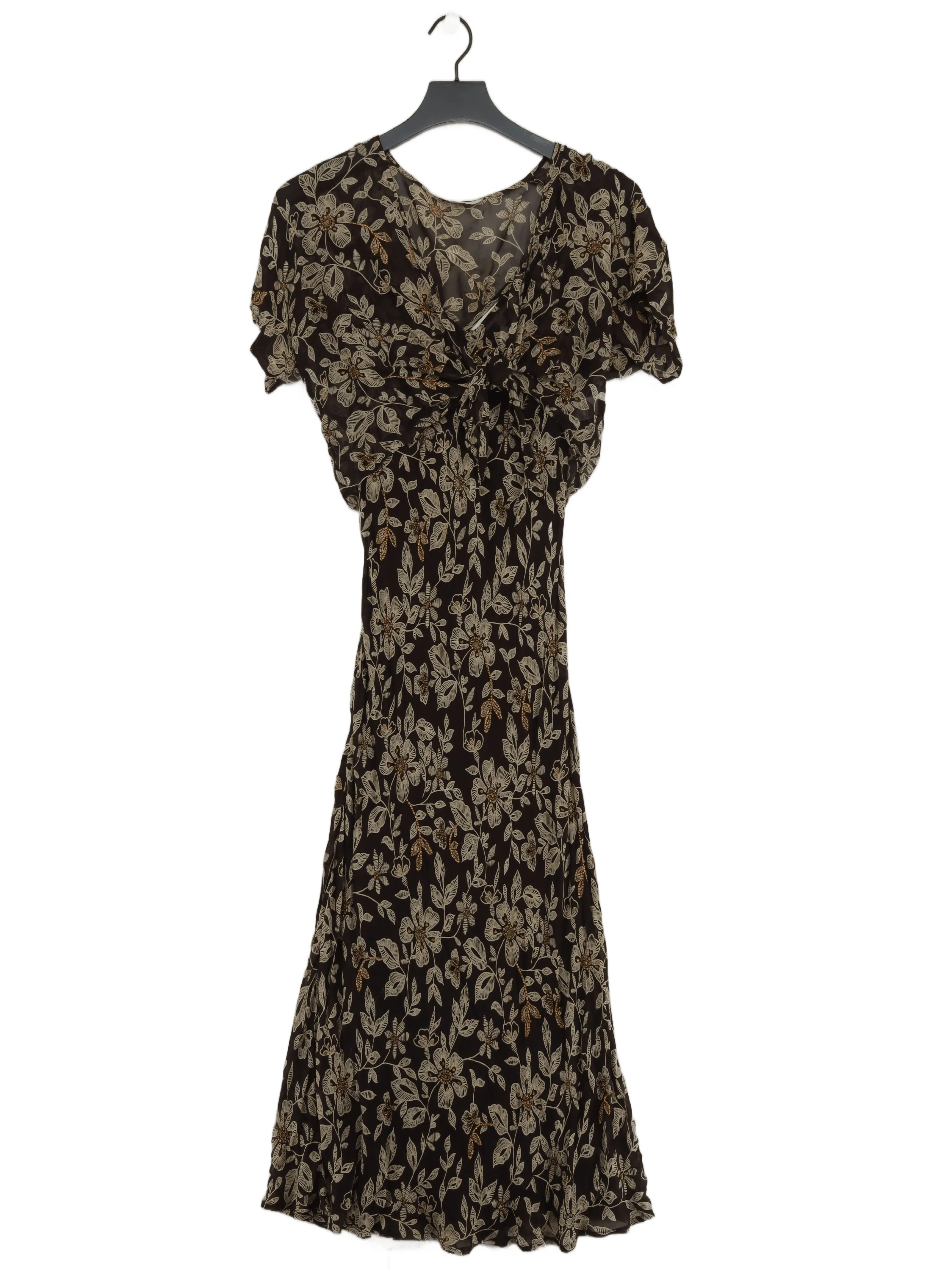 East Wrap Midi Dress UK12 in Black