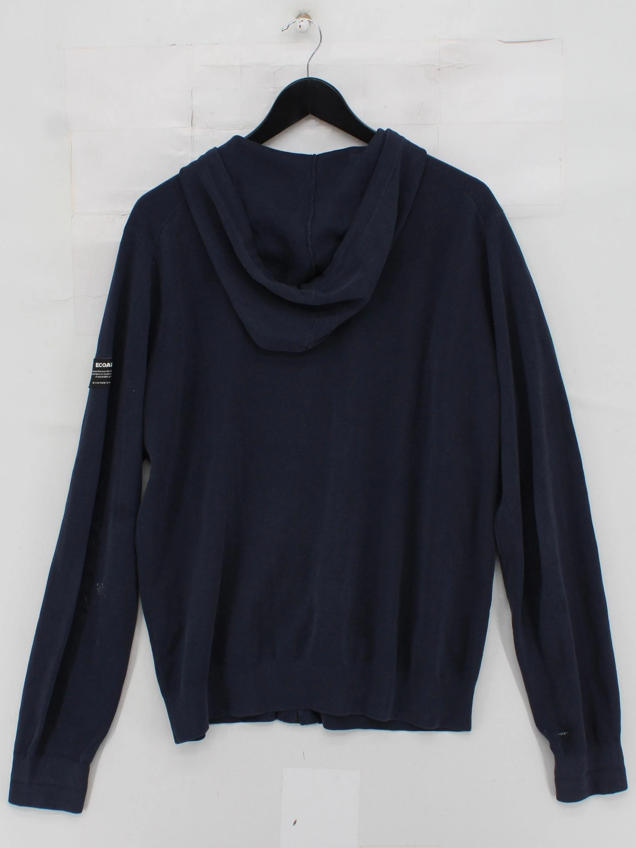 Ecoalf Men's Hoodie XL Blue Cotton with Linen Pullover - Image 2