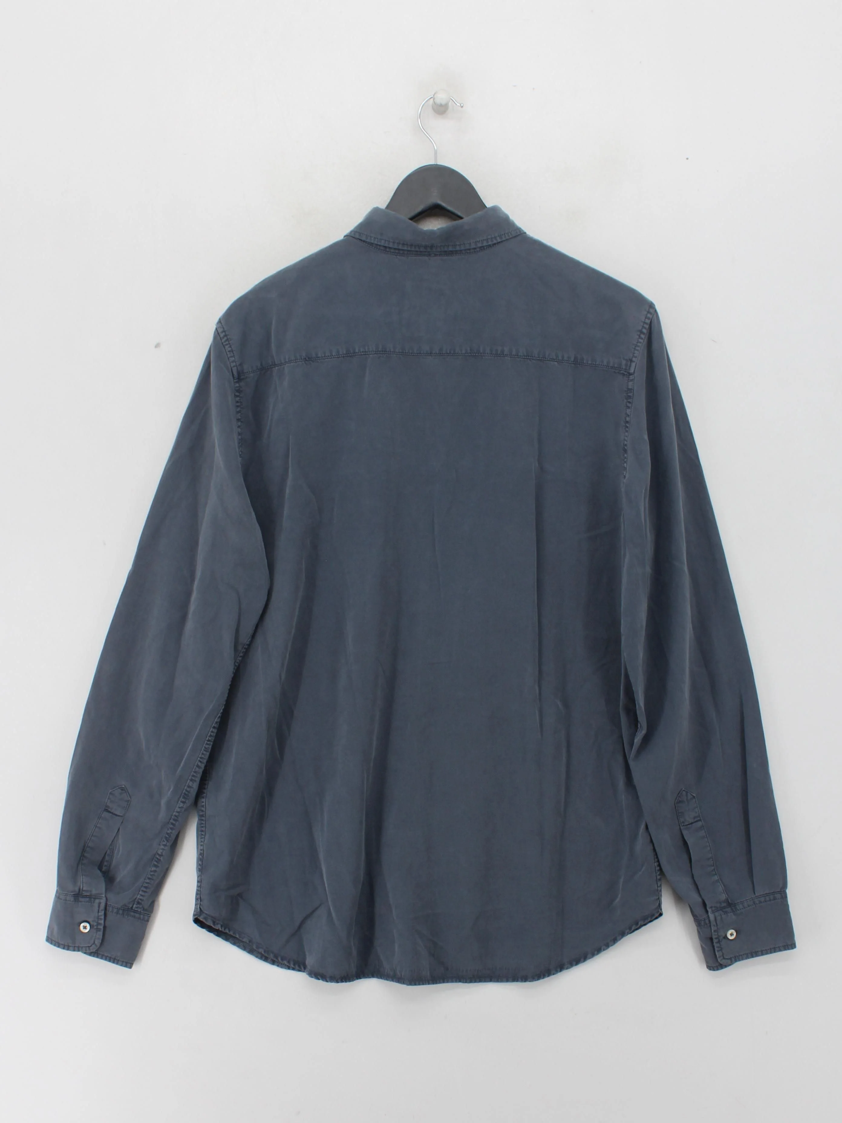 Ecoalf Men's Shirt Chest: 42 in Blue Viscose with Cotton, Linen Basic - Image 2