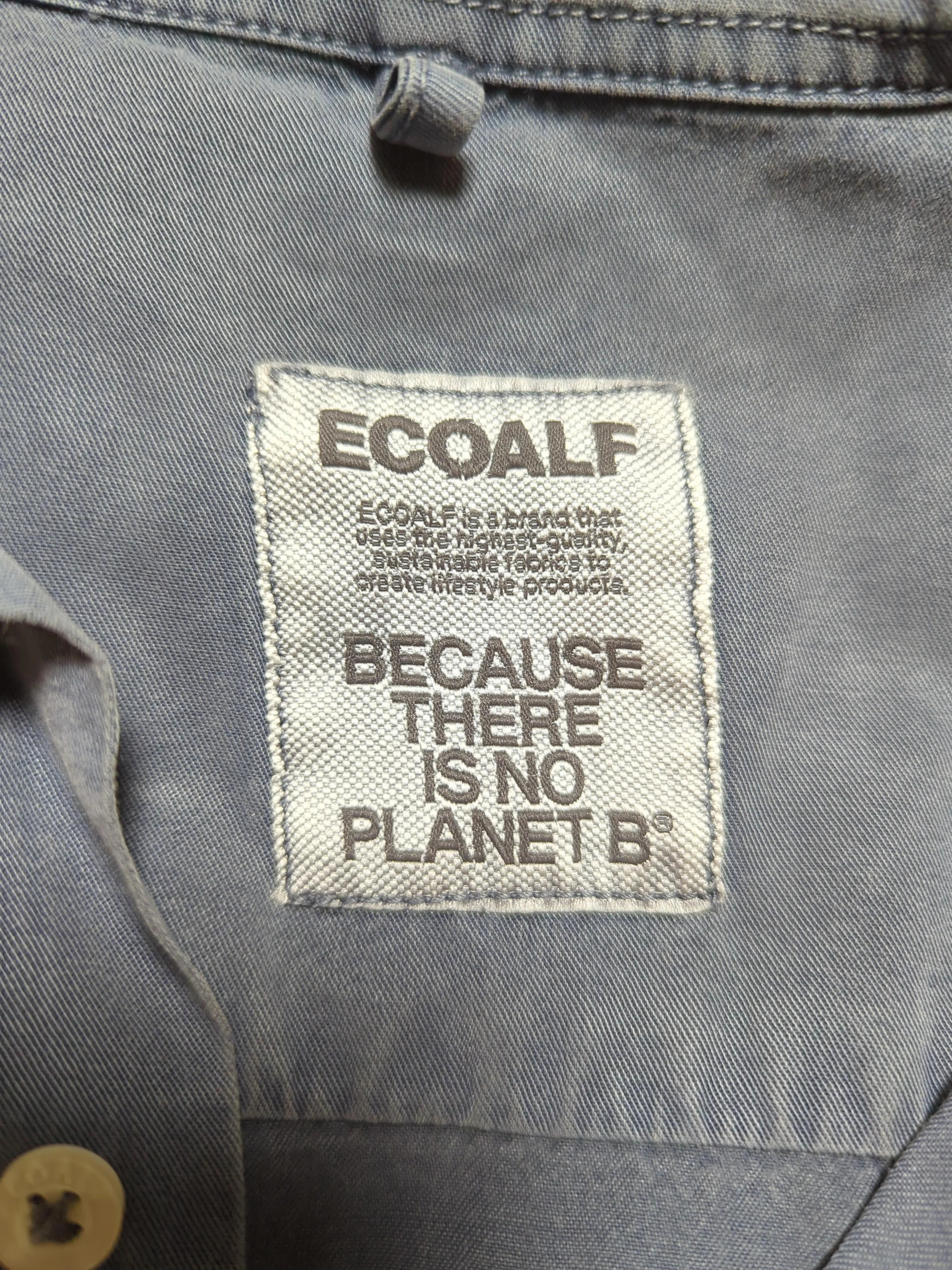 Ecoalf Men's Shirt Chest: 42 in Blue Viscose with Cotton, Linen Basic - Image 6