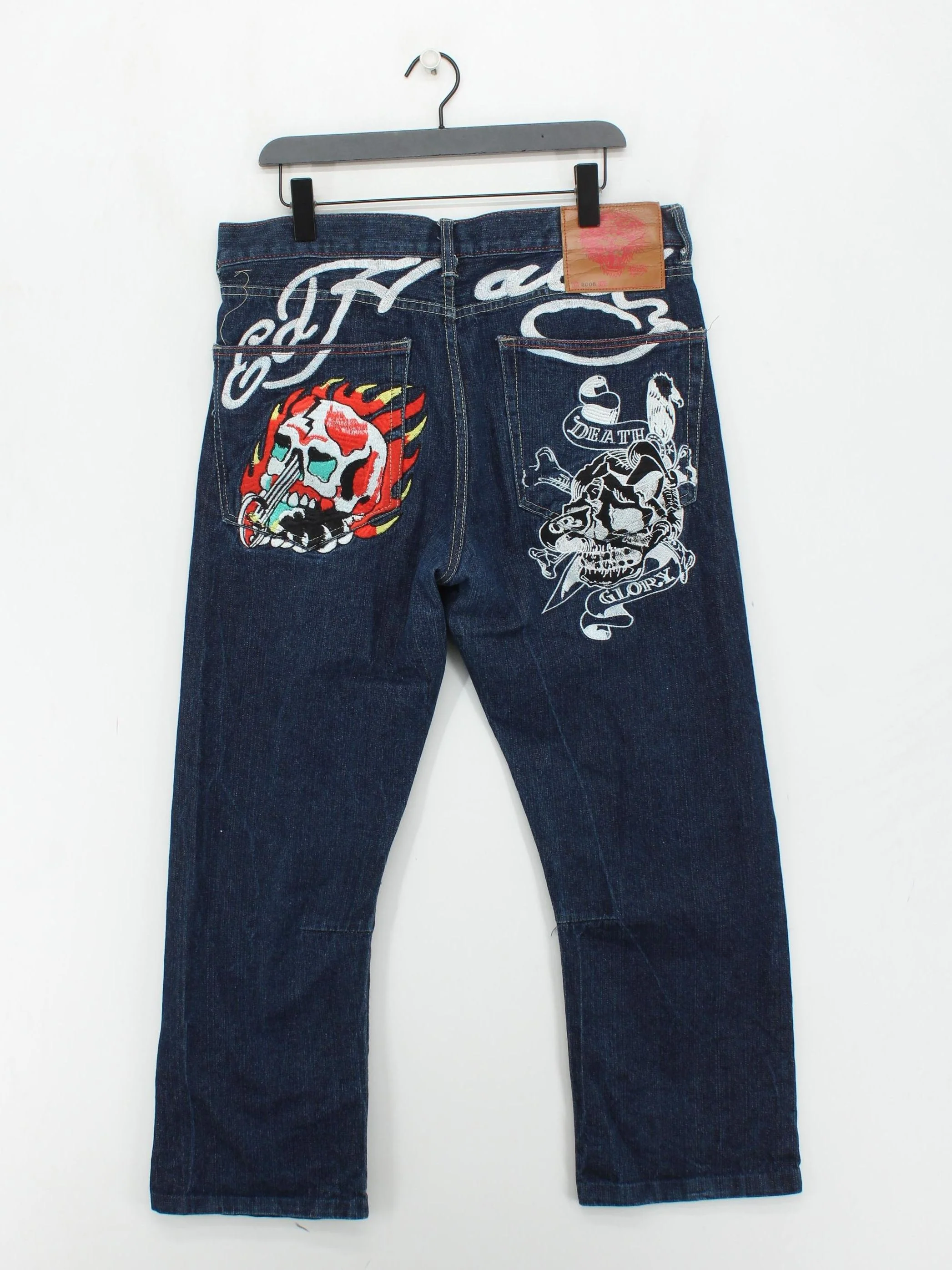Ed Hardy Men's Jeans W 36 in Blue Graphic 100% Cotton Straight - Image 2